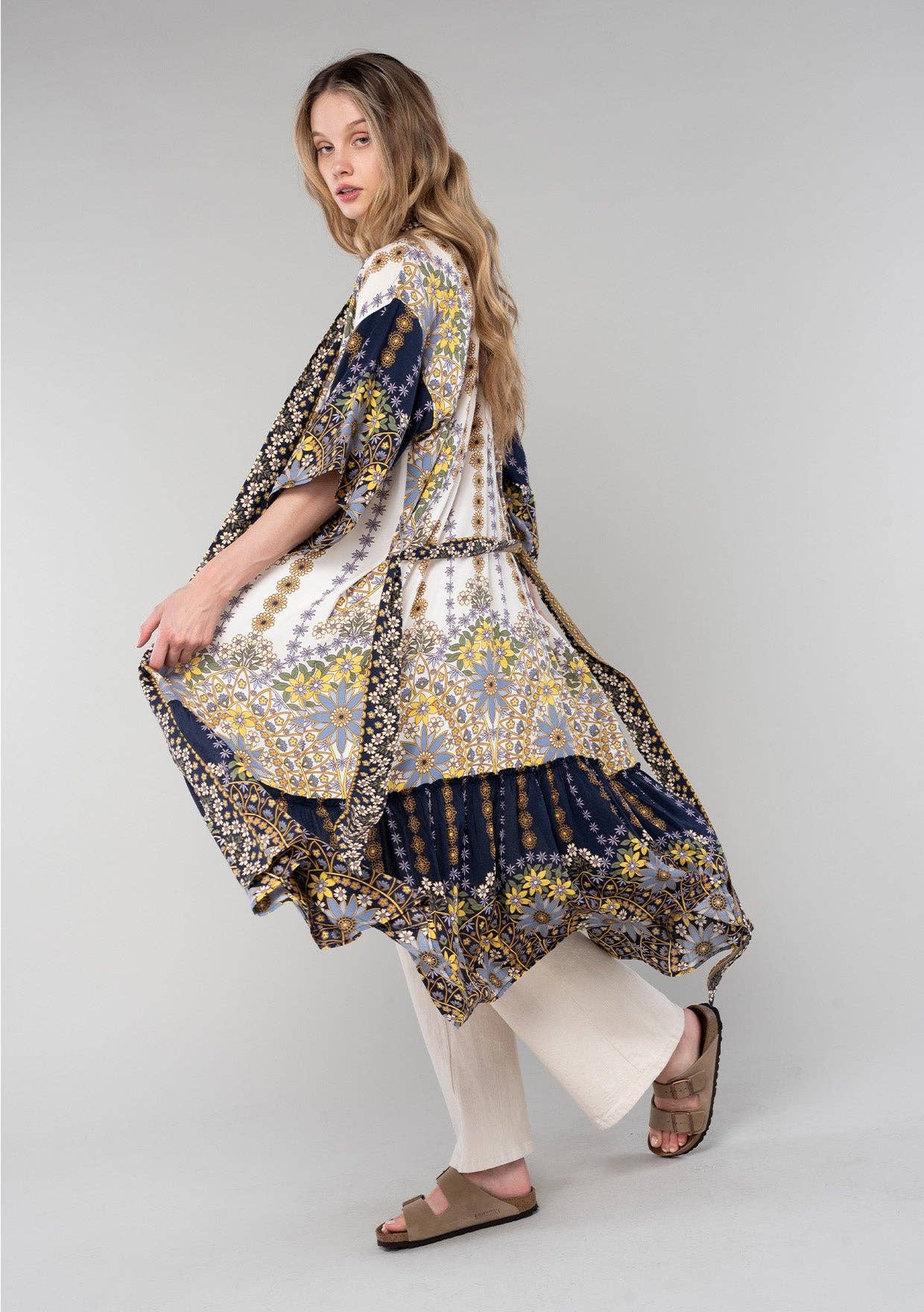 Bohemian Floral Maxi Kimono