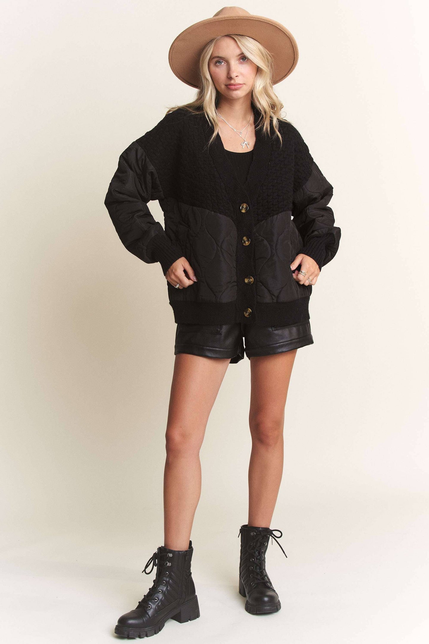 Leah Quilted Cardigan