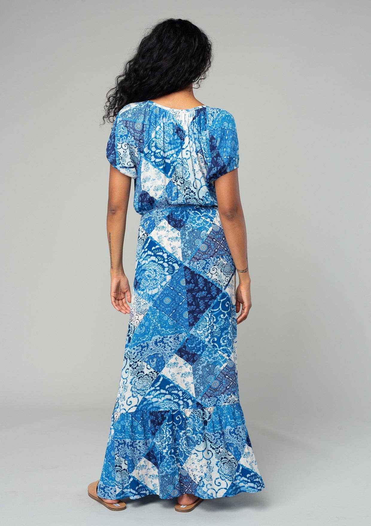 Bohemian Floral Patchwork Maxi Dress