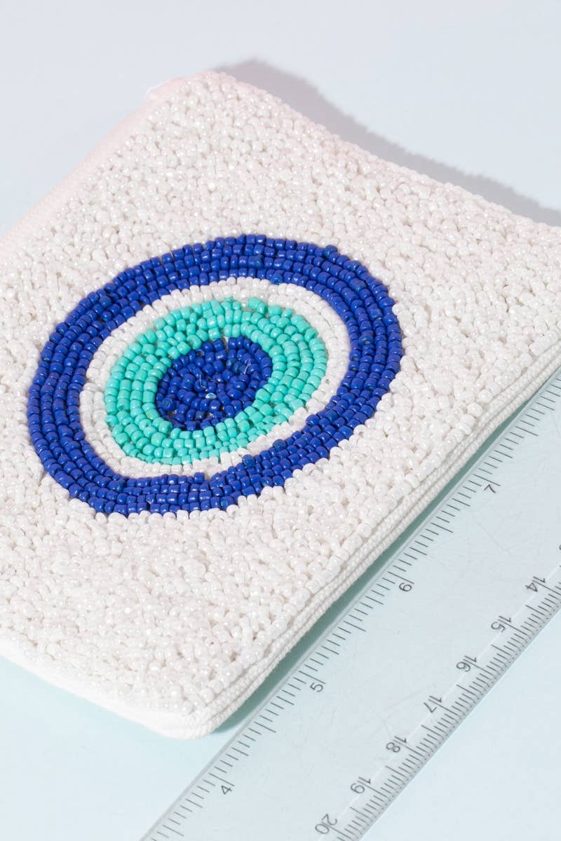 Evil Eye Ball Beaded Coin Purse