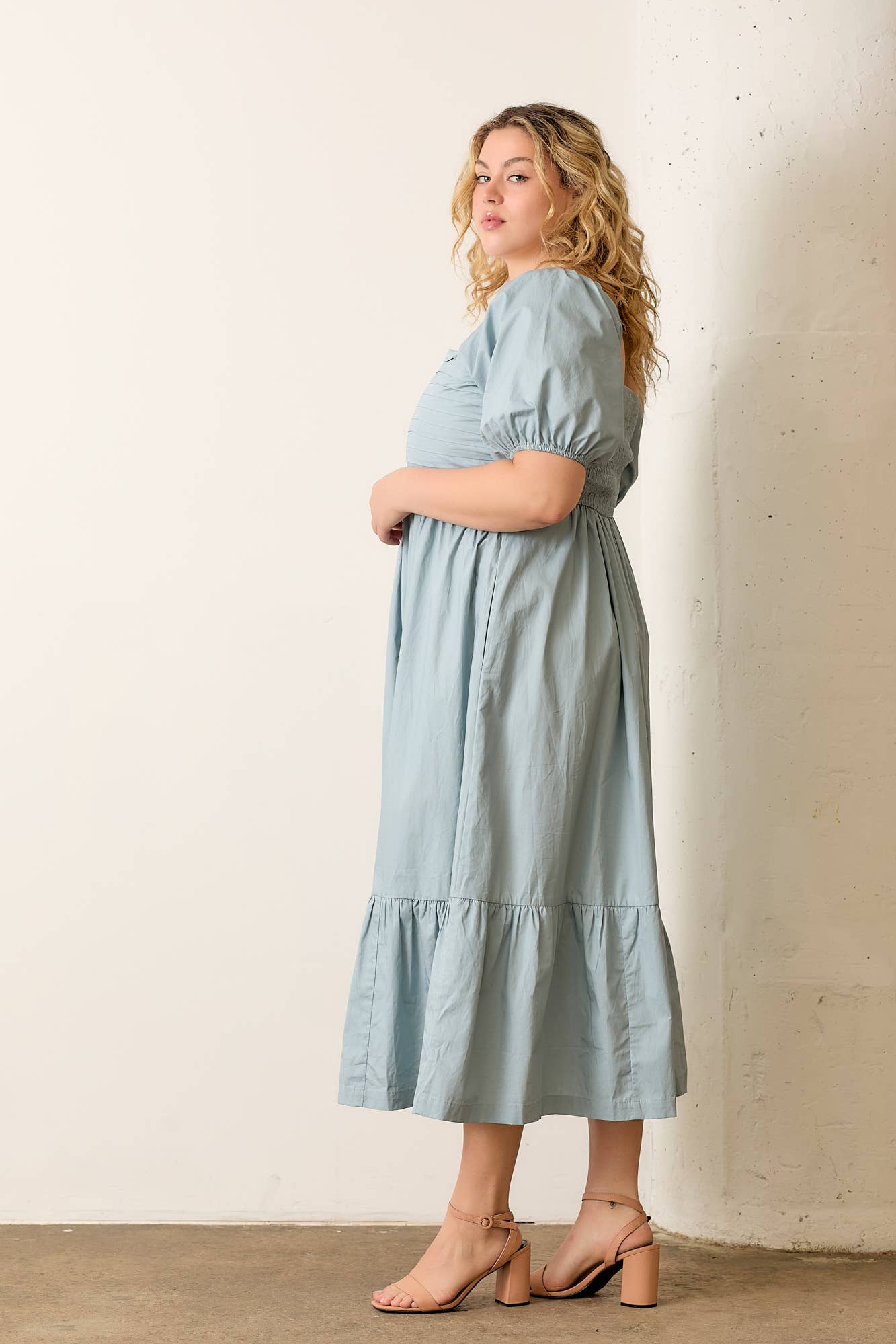 Aspen Pintuck Midi Dress