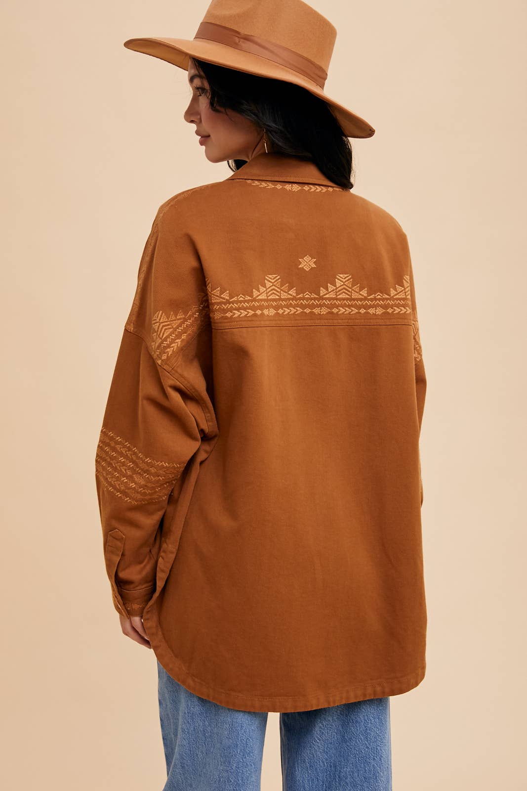 Flora Embroidered Utility Shacket