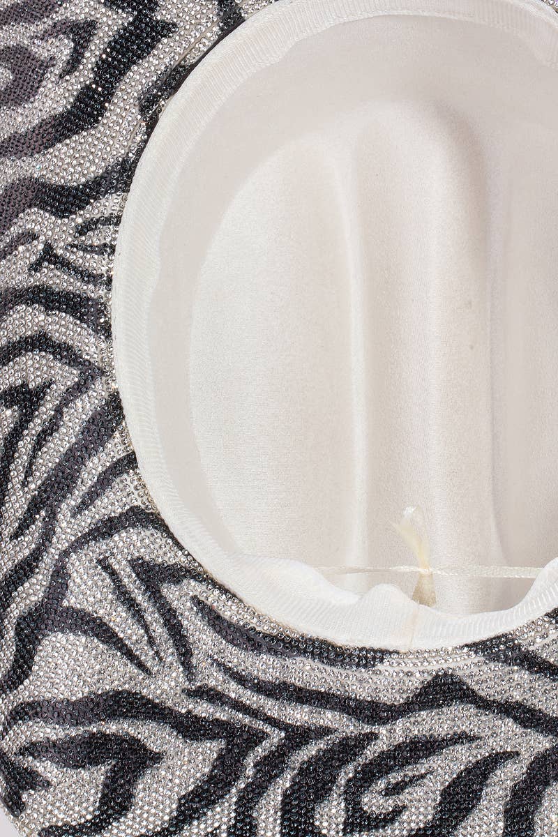 Zebra Rhinestone Western Cowboy Hat