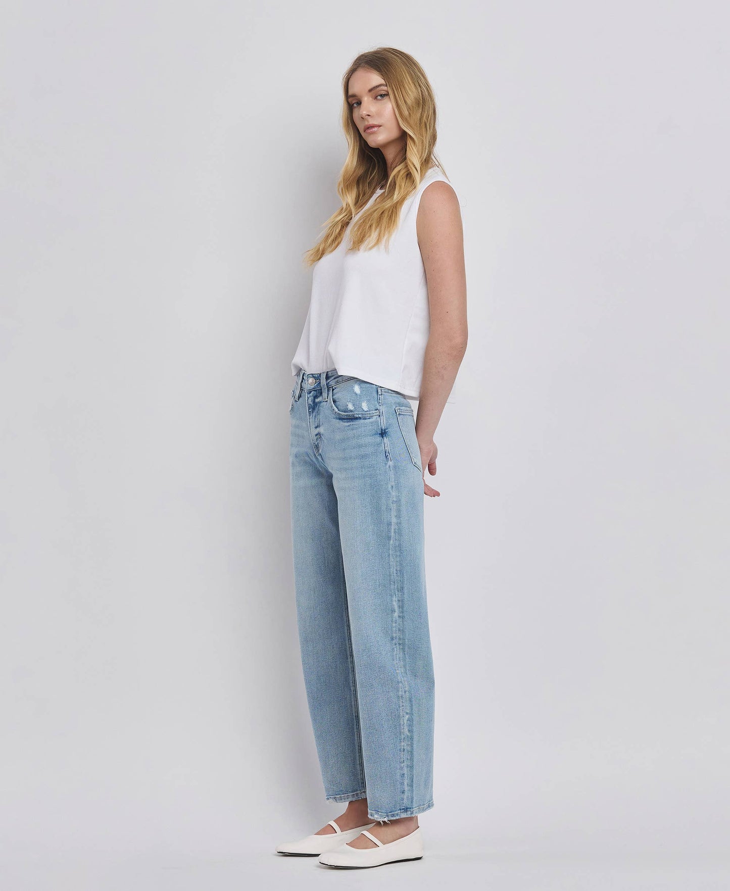 High Rise Barrel Leg Jeans