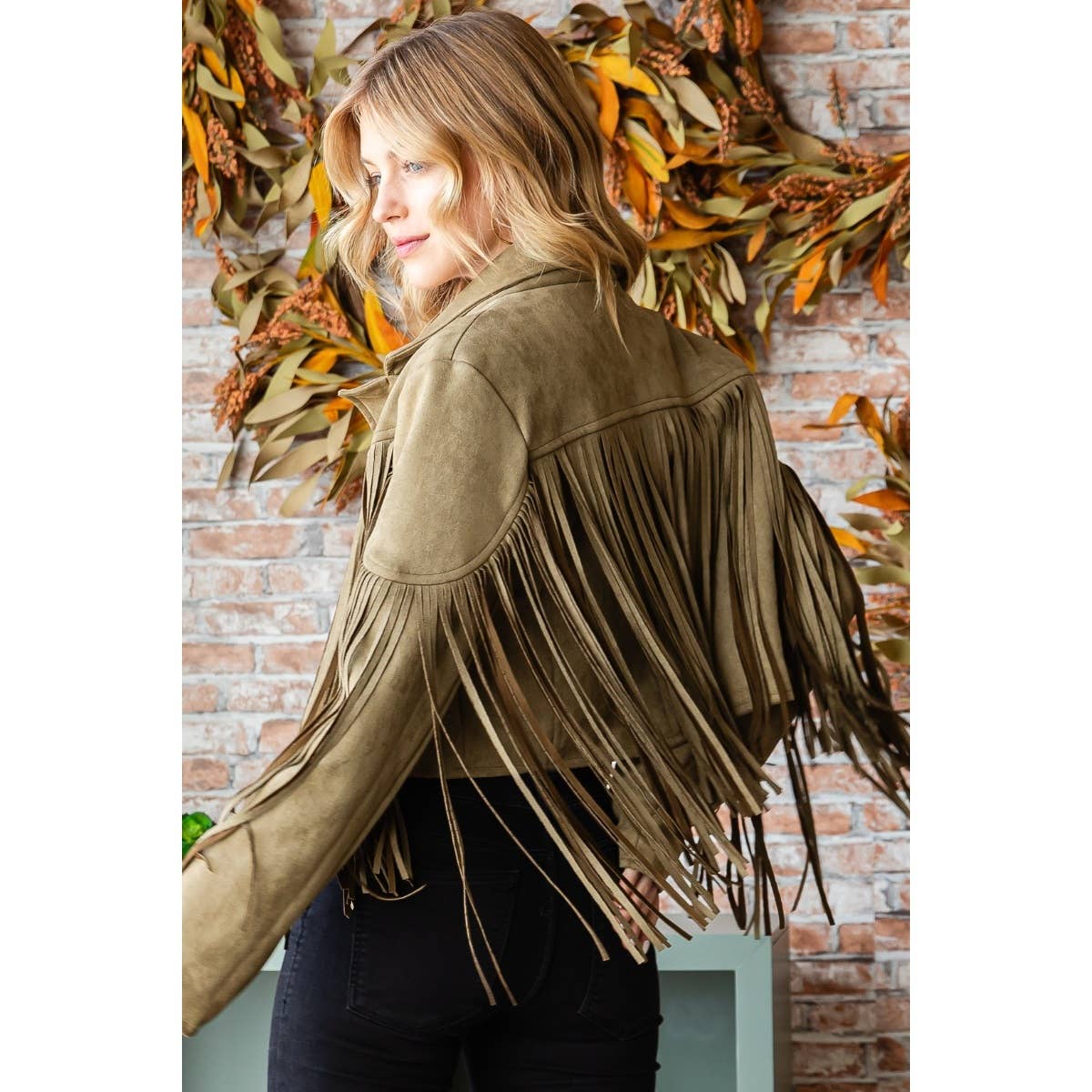 Suede Fringe Moto Jacket