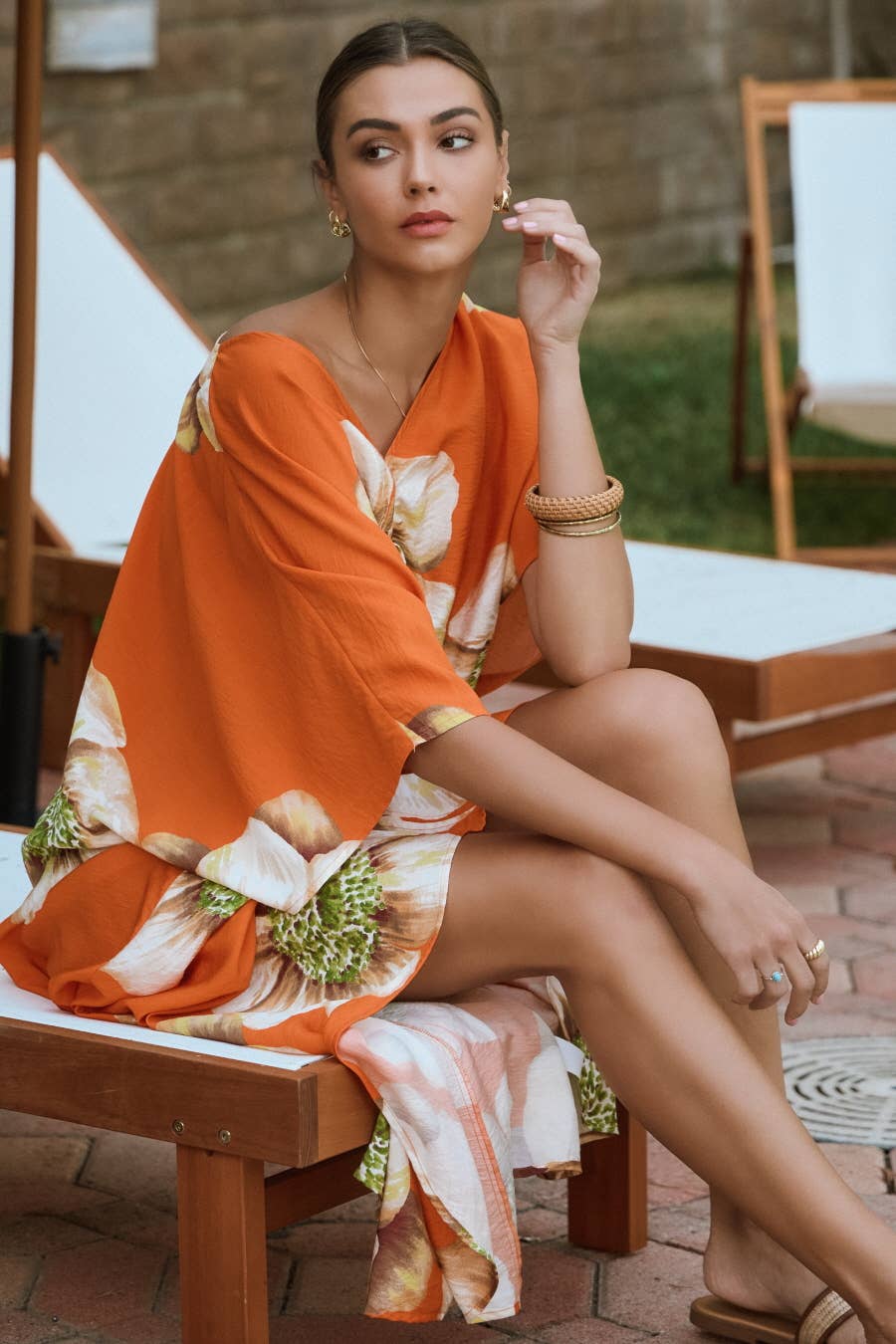 Floral Printed Oversized Cover Up Dress