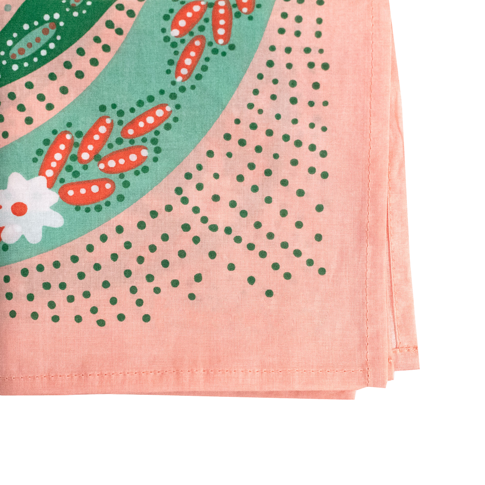 Serpentine Bandana – Pink, Green & Red Snake Print