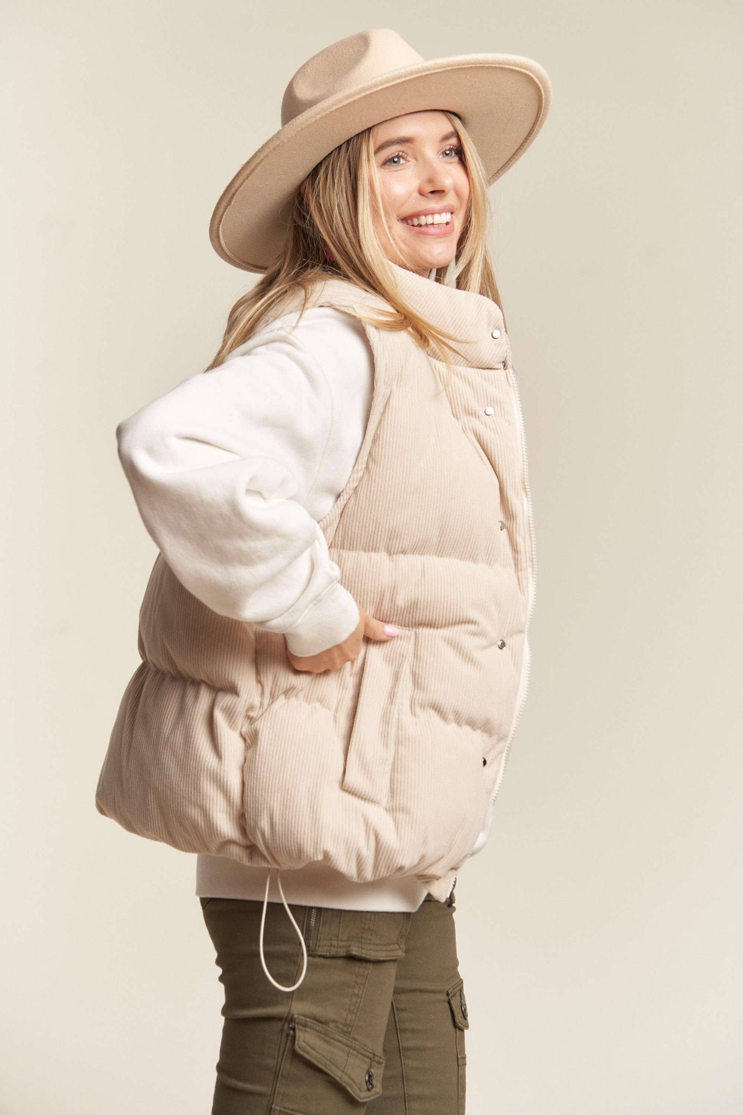 Clara Corduroy Puff Vest