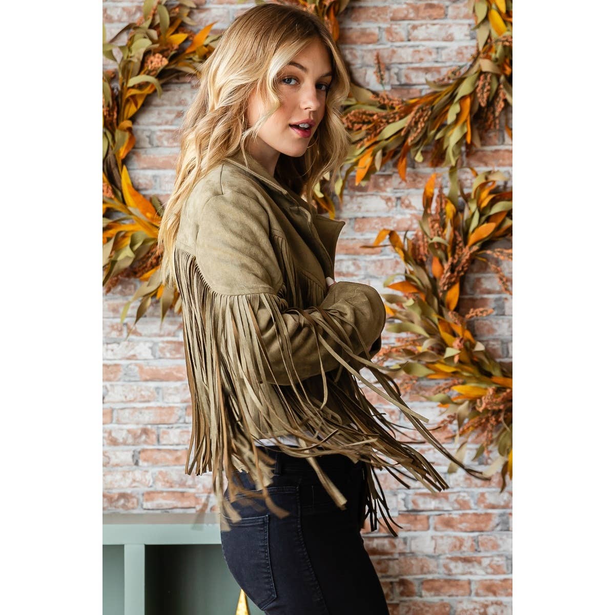 Suede Fringe Moto Jacket