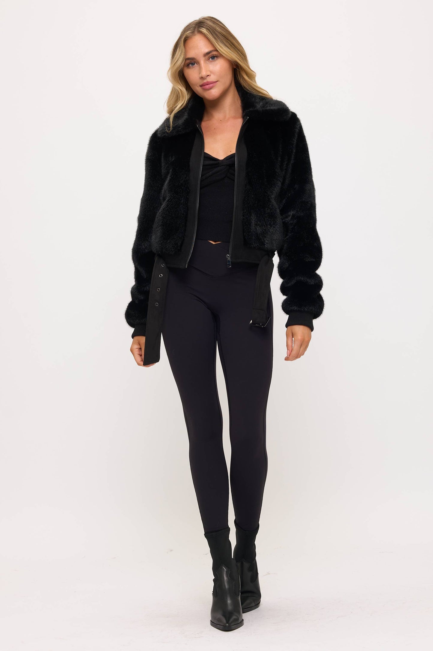 Manhattan Shearling Crop Jacket