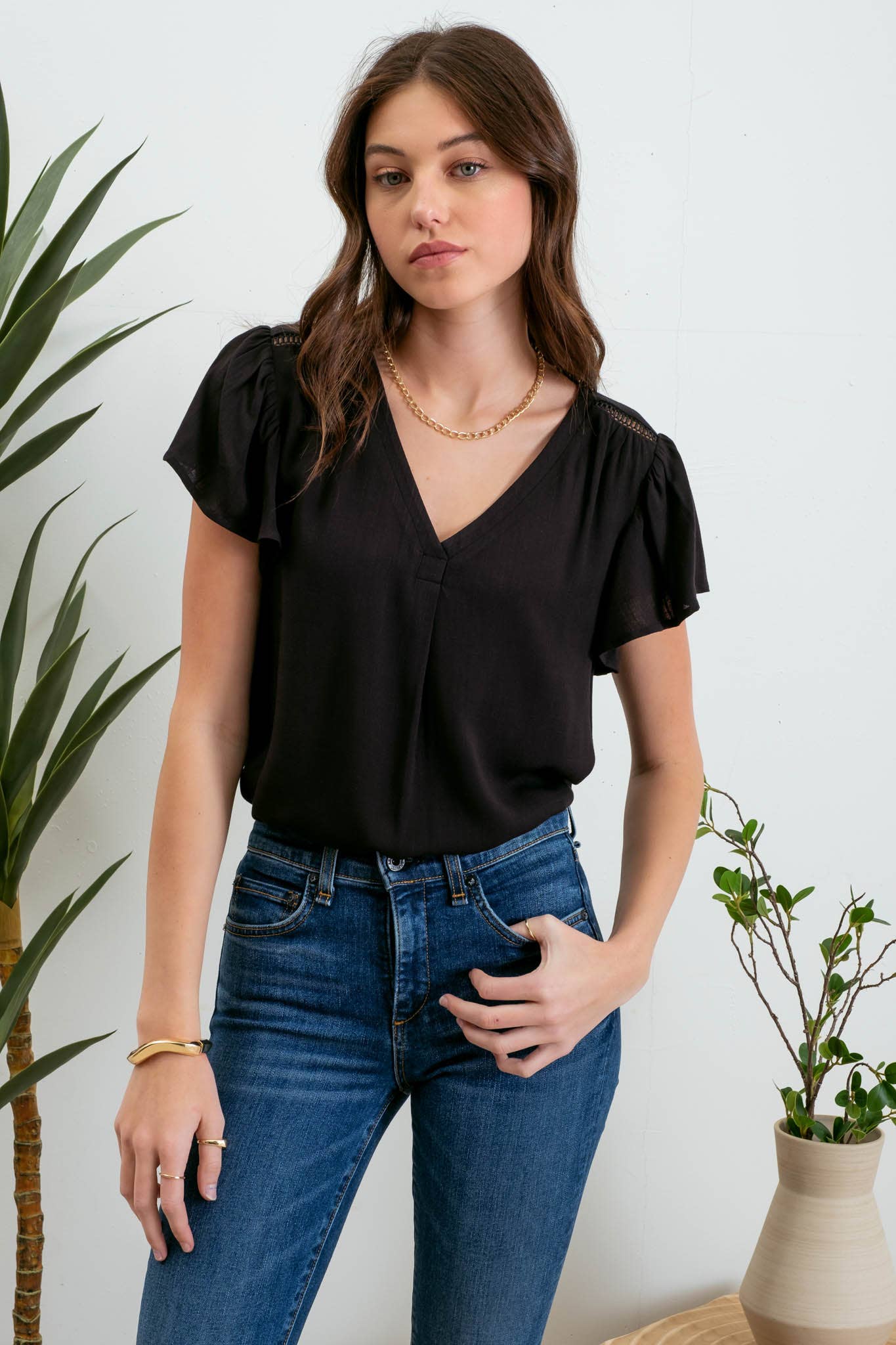 Cece Ruffle Top