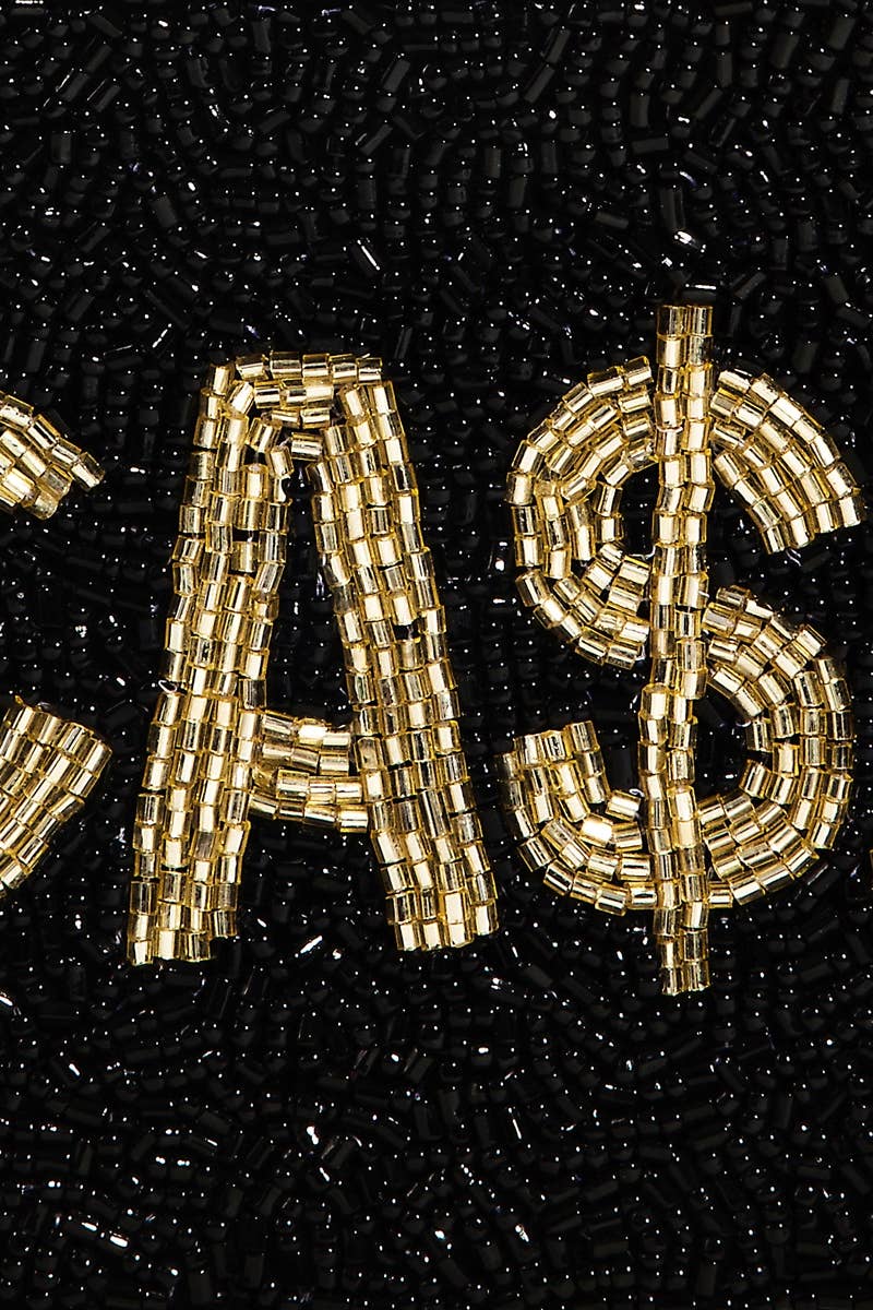 Cash Print Beaded Coin Purse