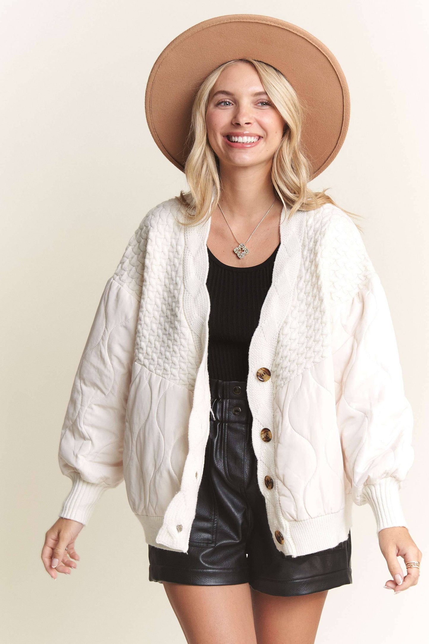Leah Quilted Cardigan