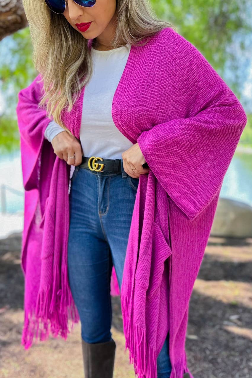 Berry Knitted Kimono Cardigan
