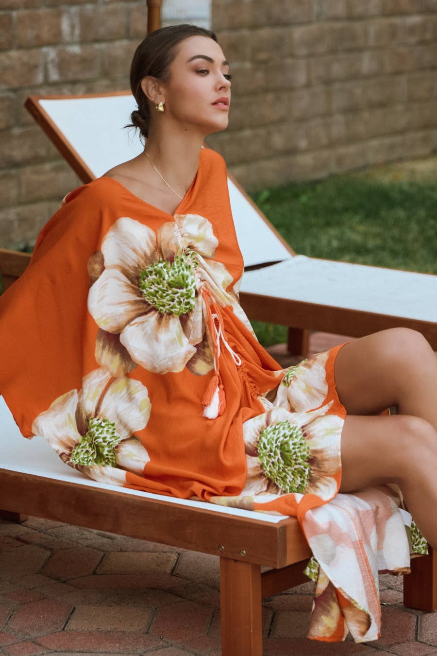Floral Printed Oversized Cover Up Dress