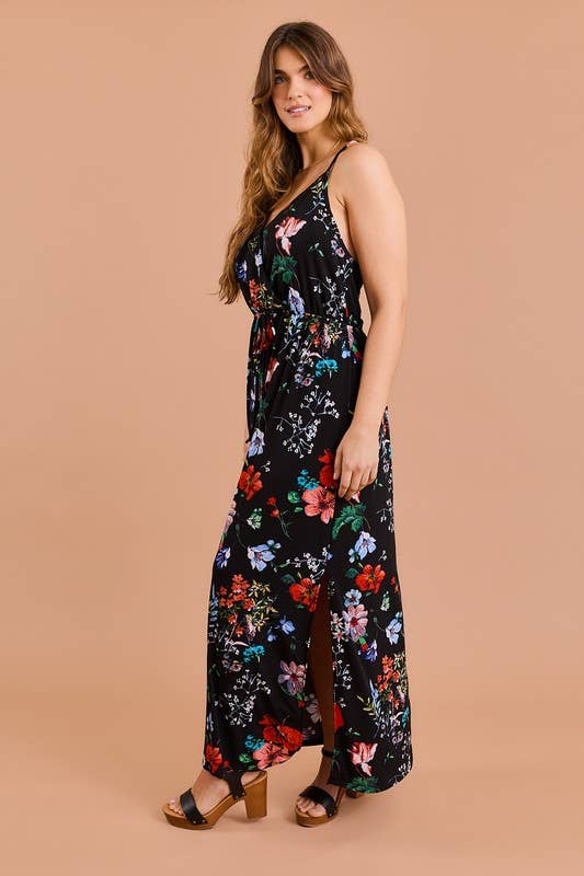 Angela Floral V-Neck Maxi Dress