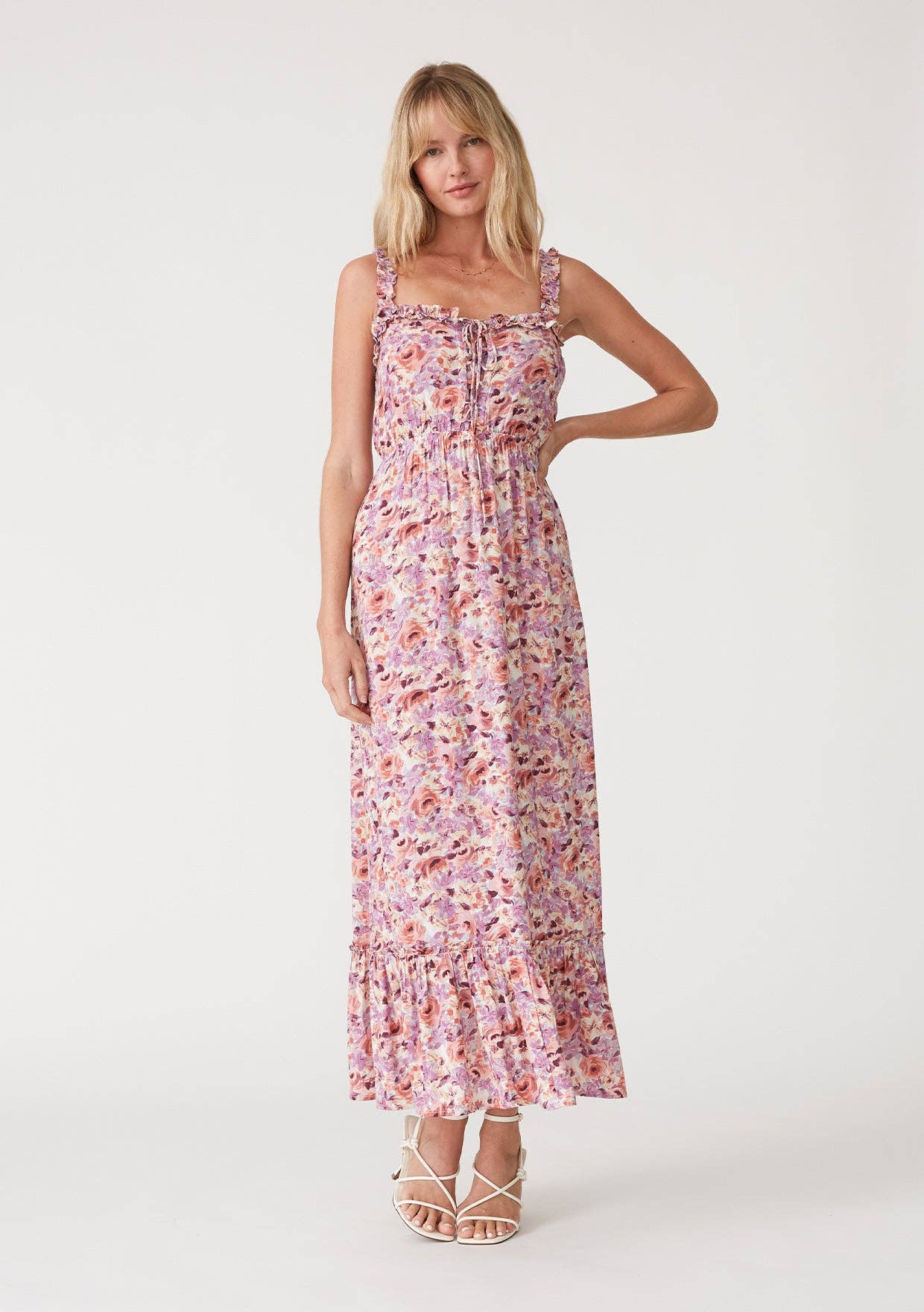 Nicolette Lace-Up Maxi Dress
