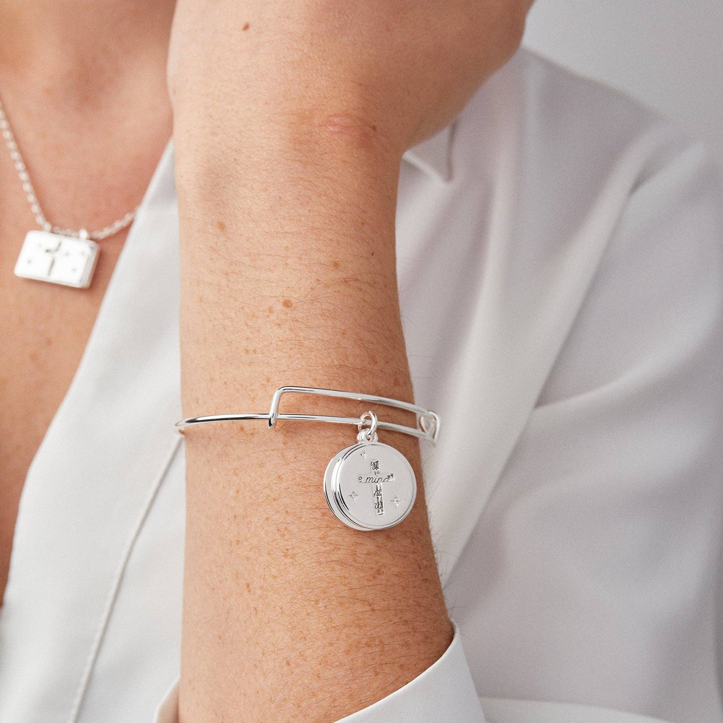 Hidden Message Cross Affirmation Bangle