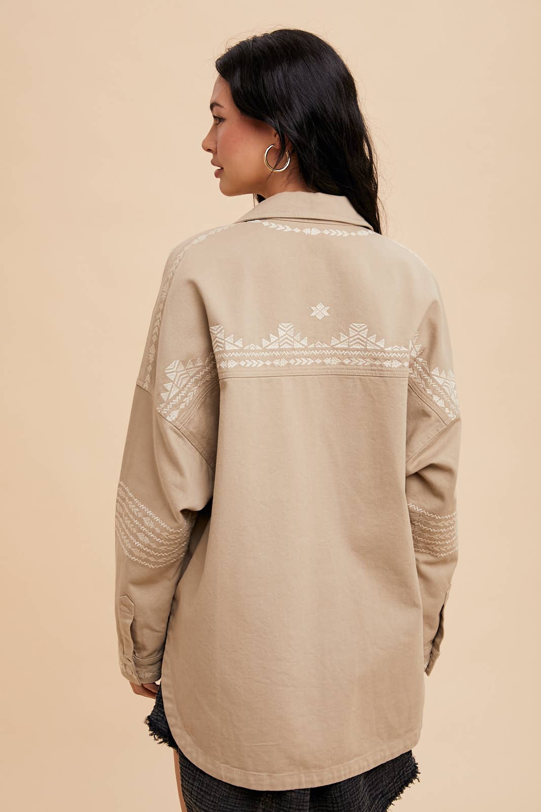 Flora Embroidered Utility Shacket