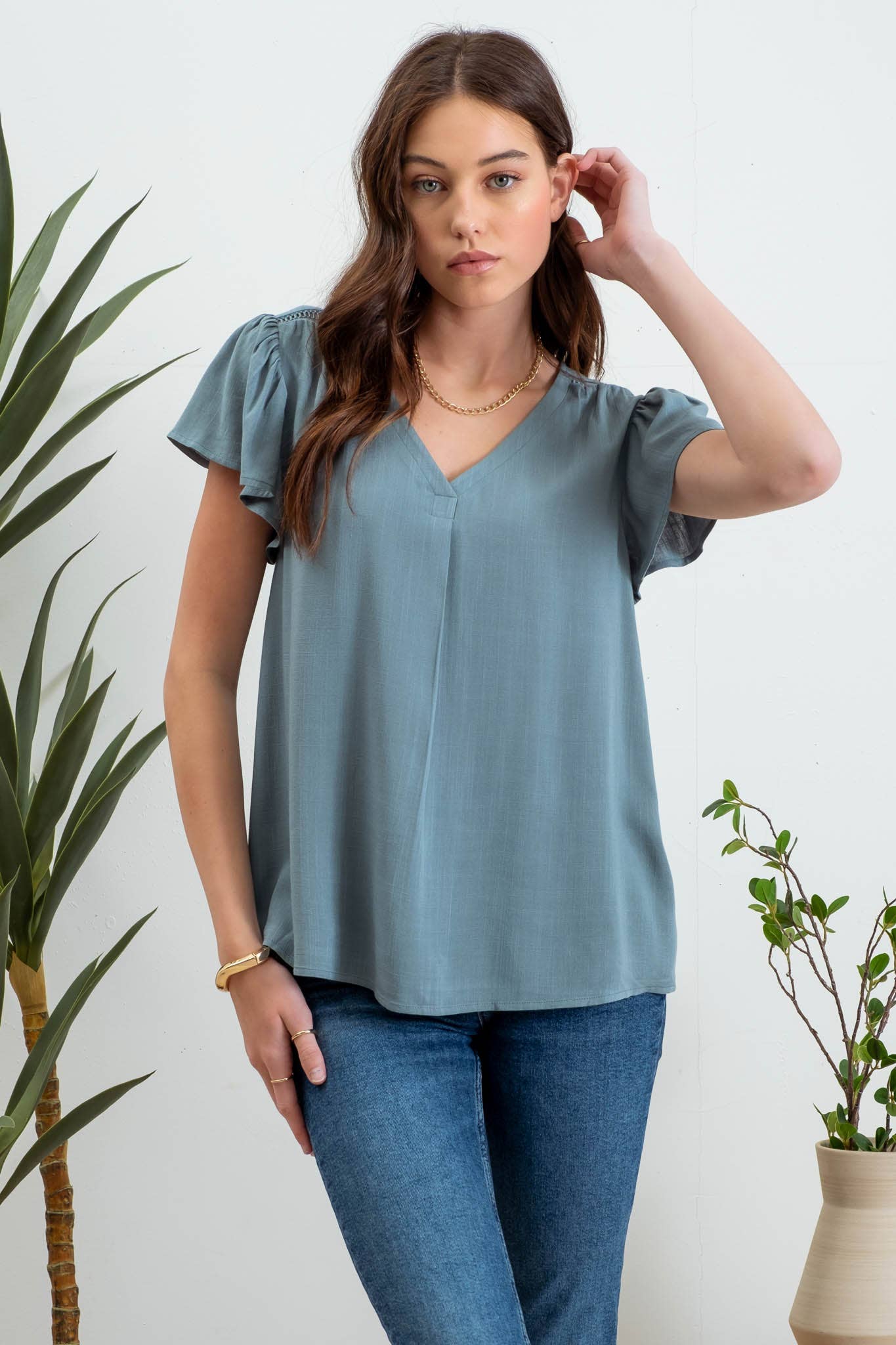 Cece Ruffle Top