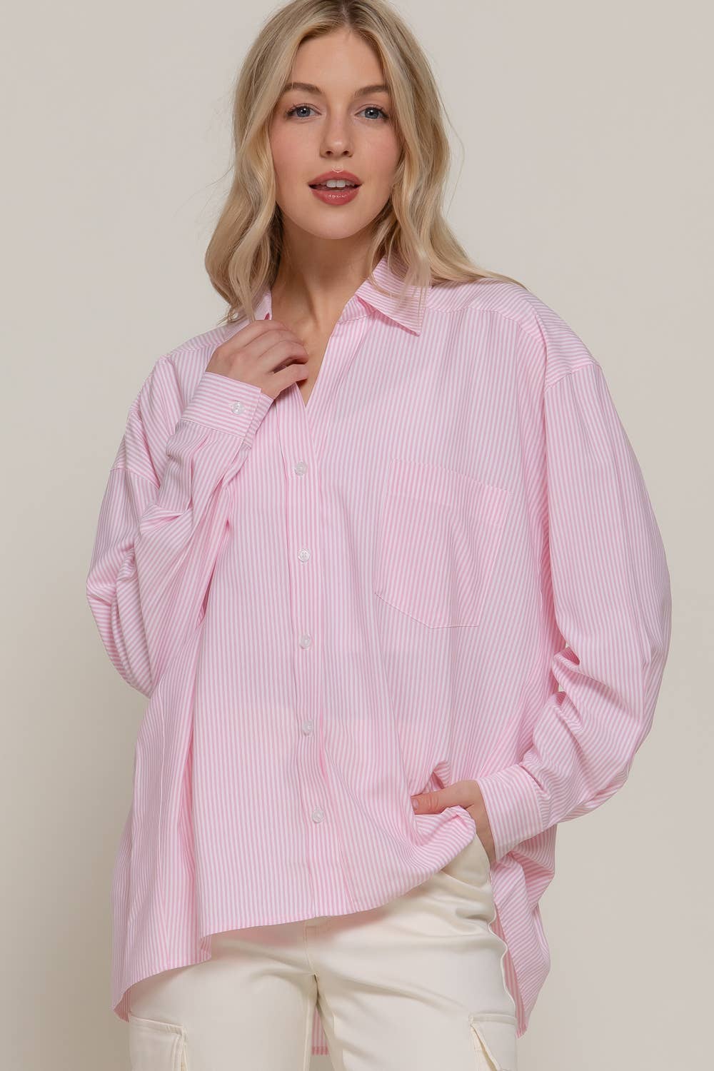 Oversized Dolman Stripe Shirt