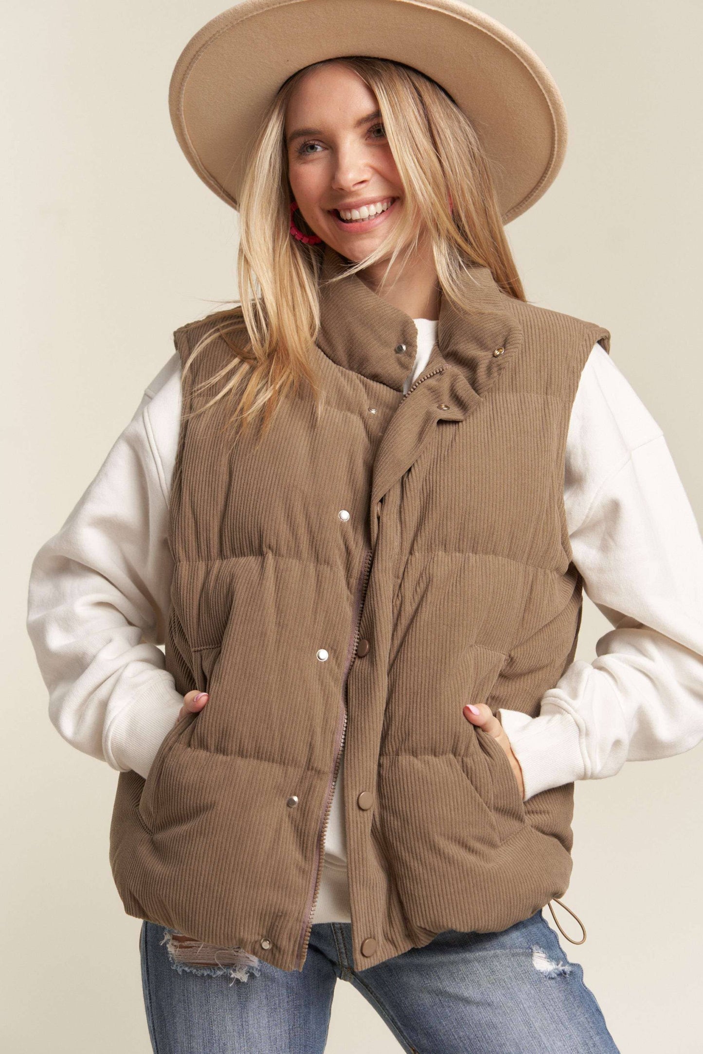 Clara Corduroy Puff Vest