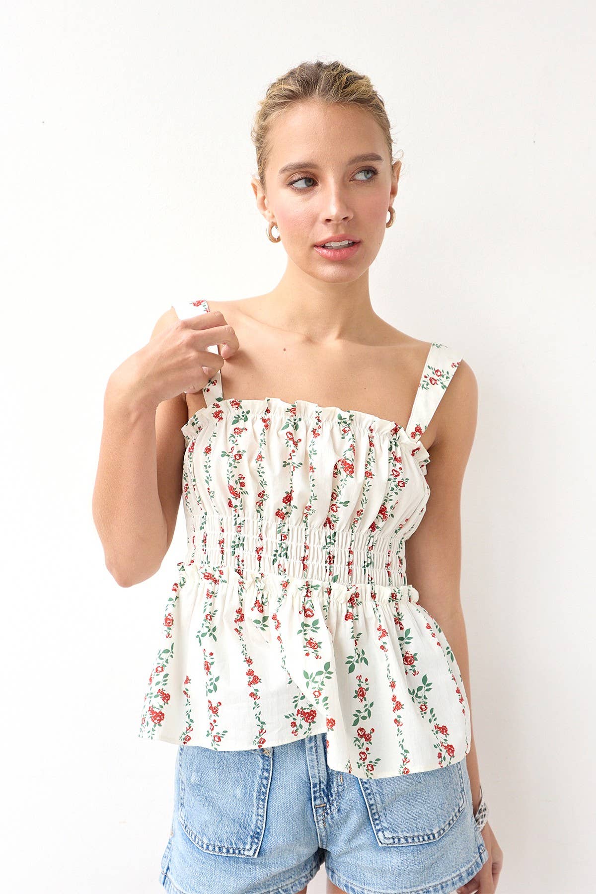 Floral Smocked Tank