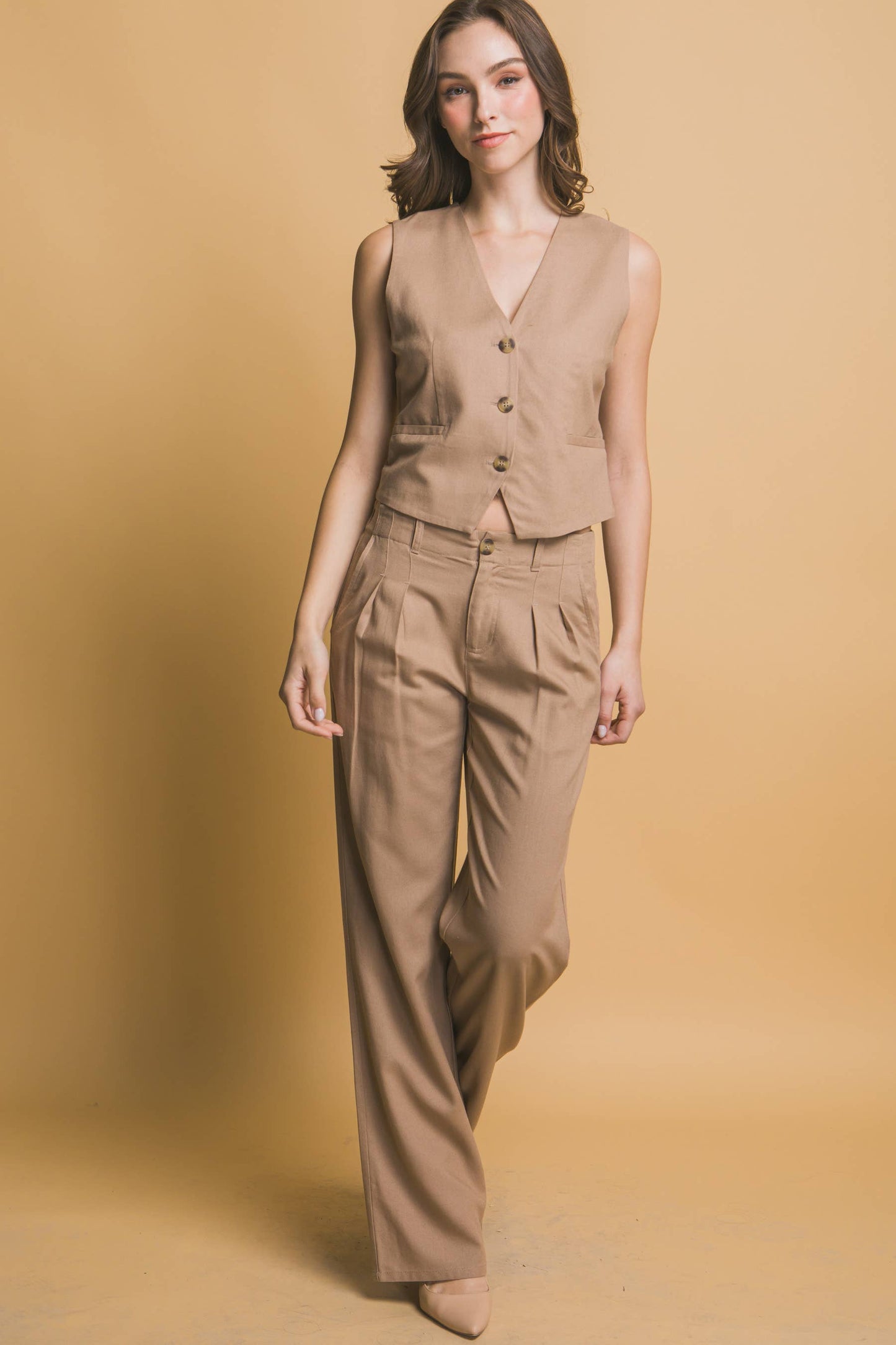 Linen Button-Up Vest