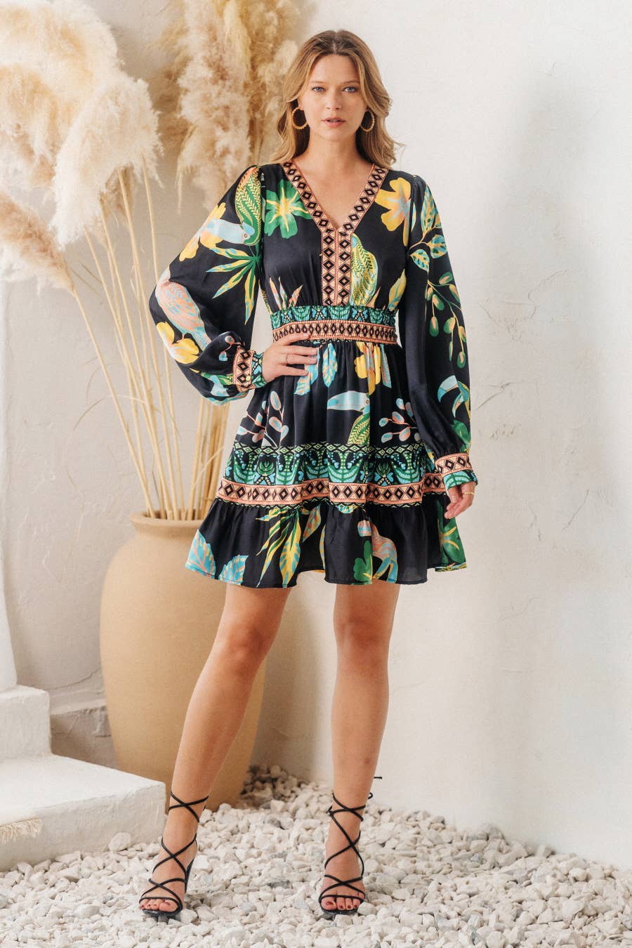 Brazil Tropical Brid Mini Dress