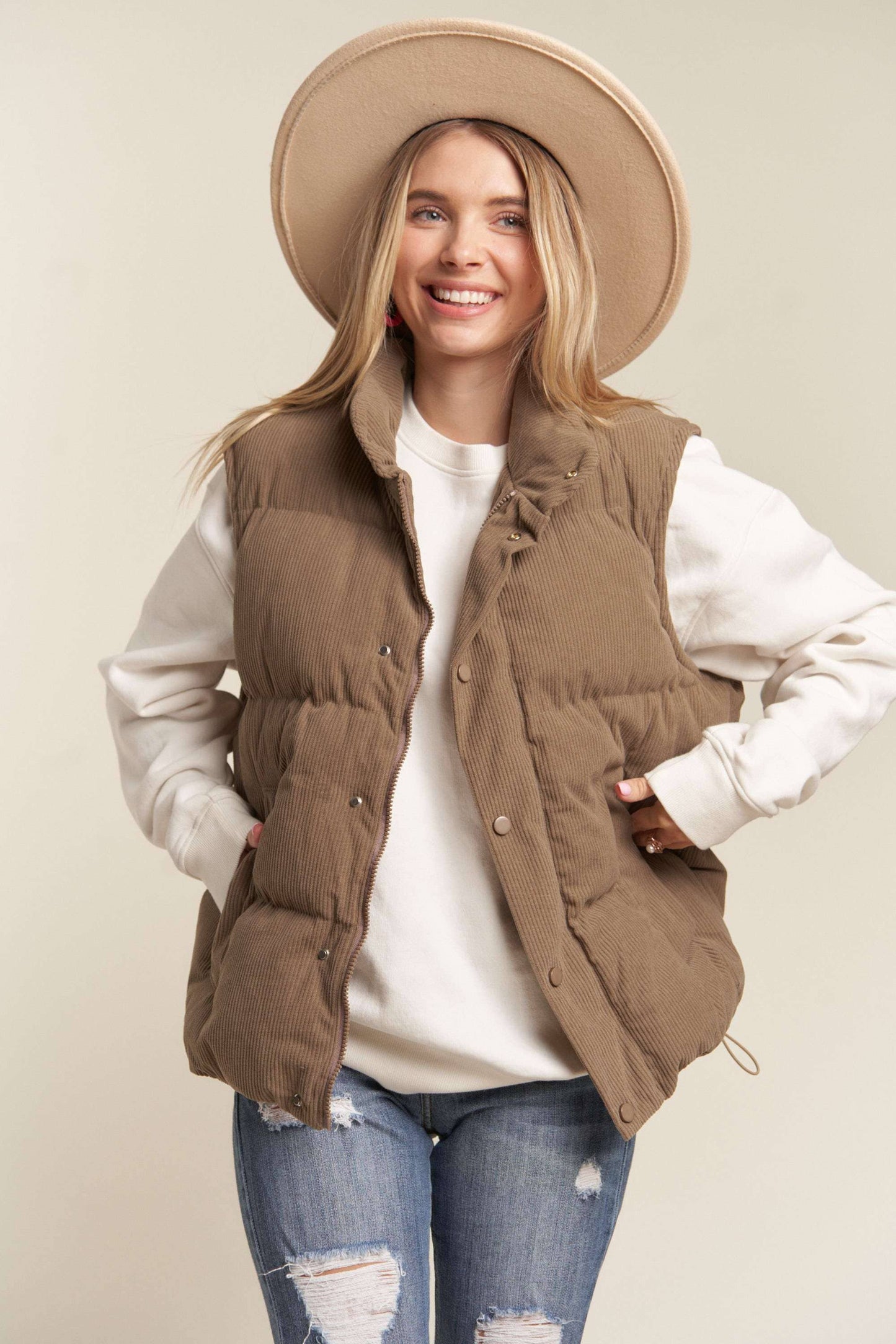Clara Corduroy Puff Vest