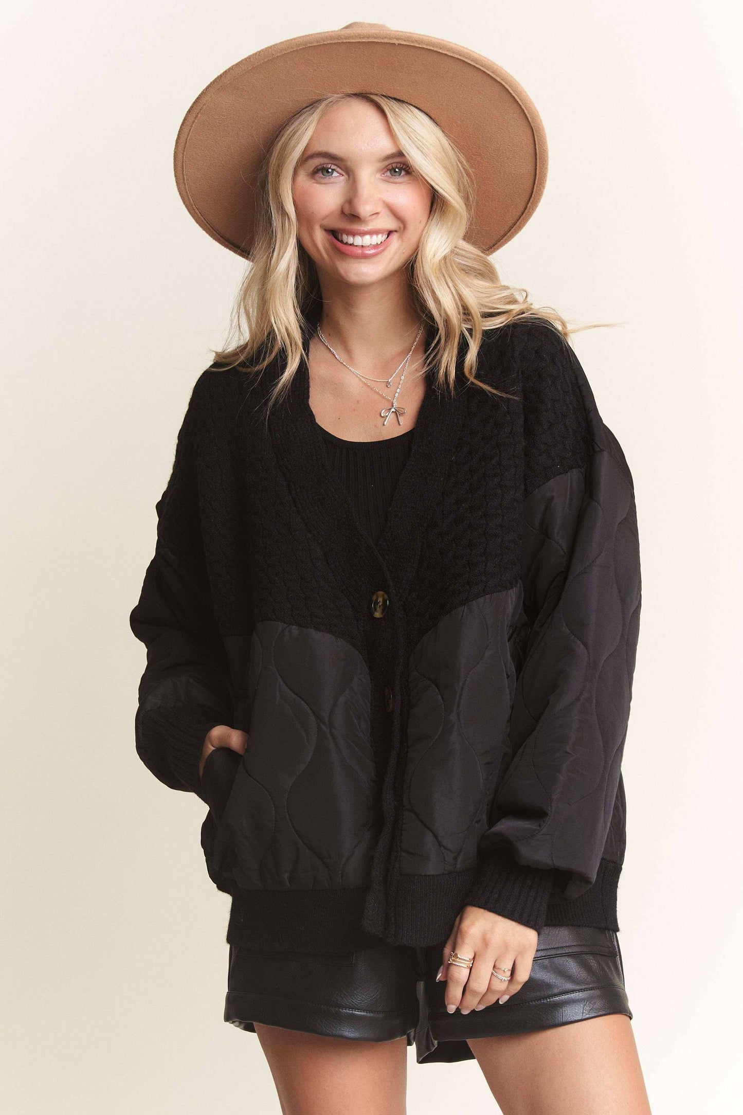 Leah Quilted Cardigan
