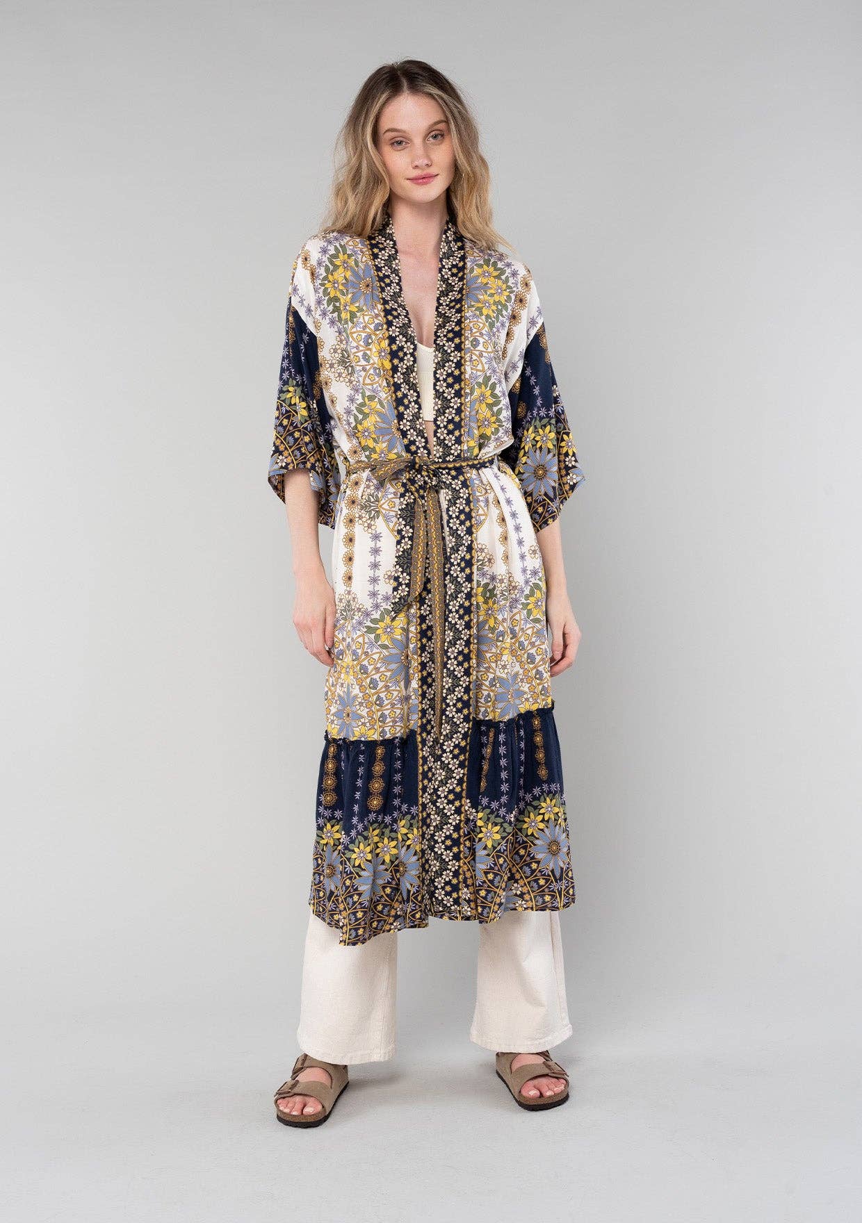 Bohemian Floral Maxi Kimono