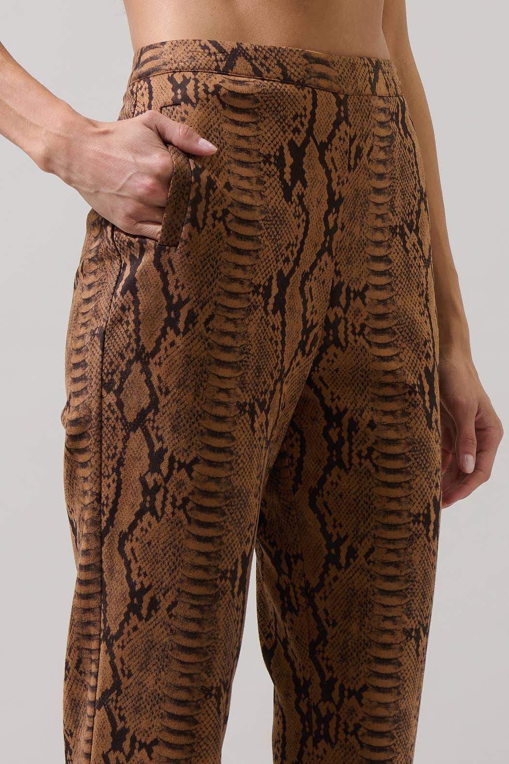 Sander Faux Suede Snake Pants