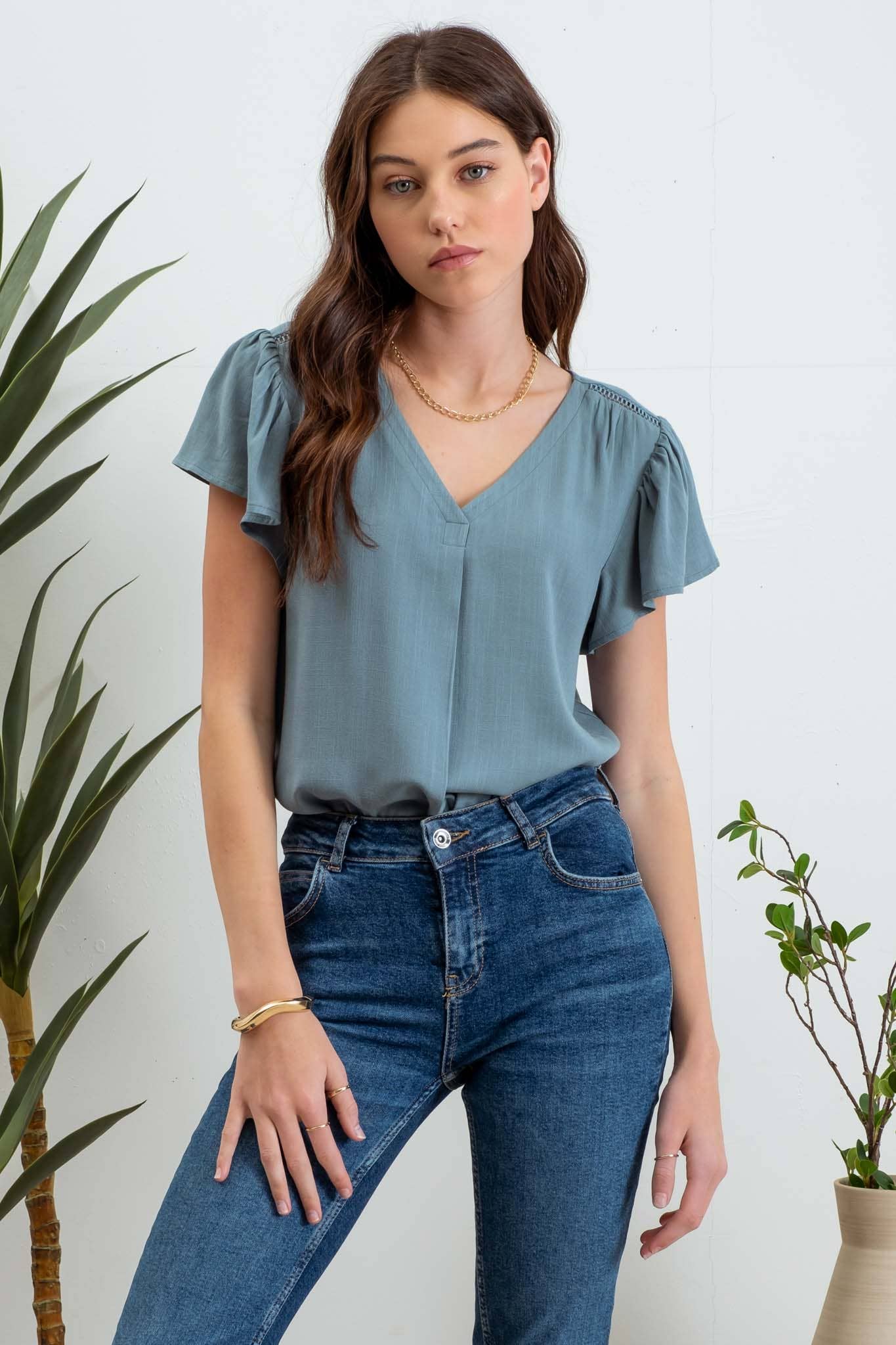 Cece Ruffle Top