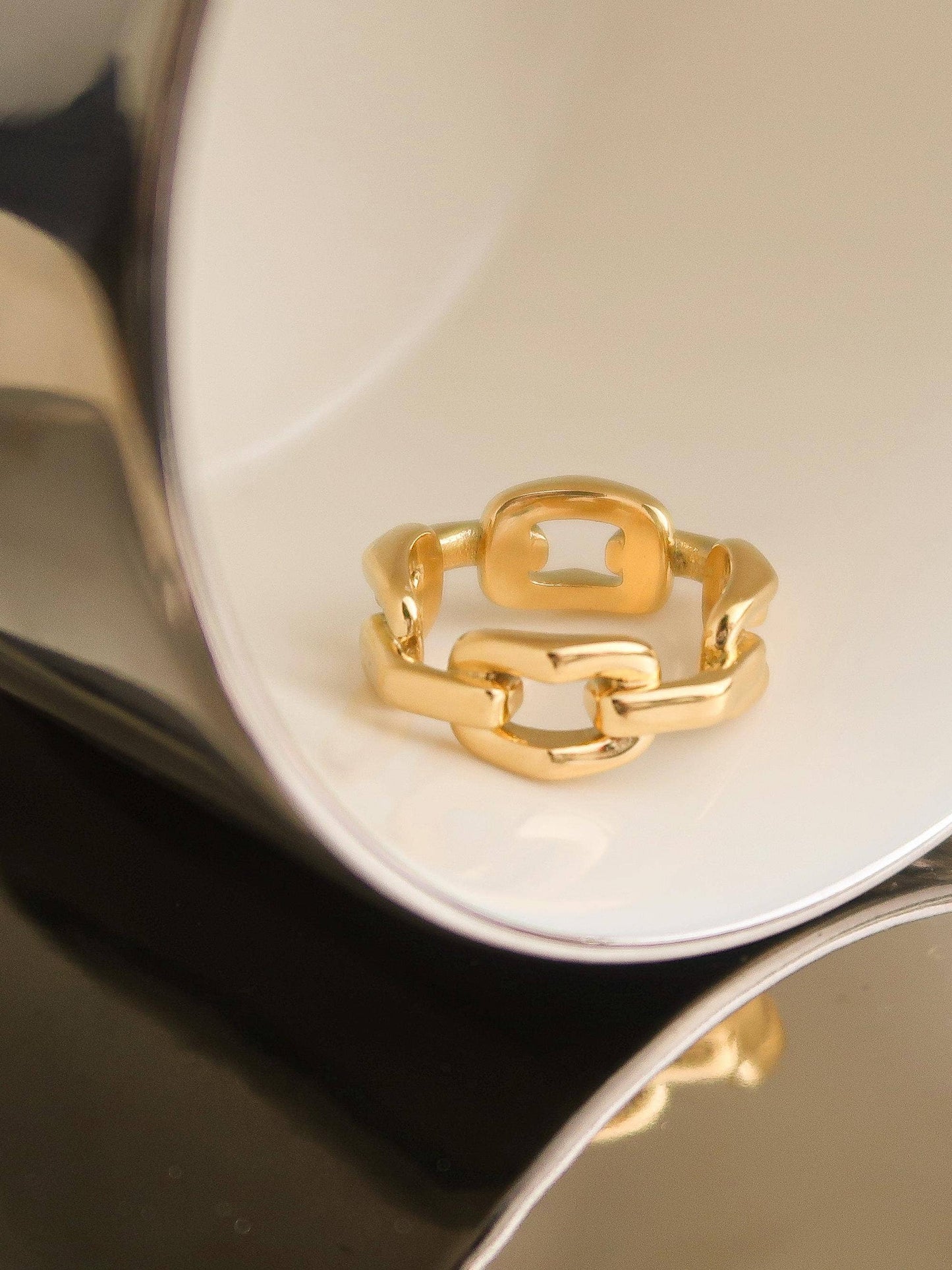 Brooklyn 18K Gold Braided Stack Ring