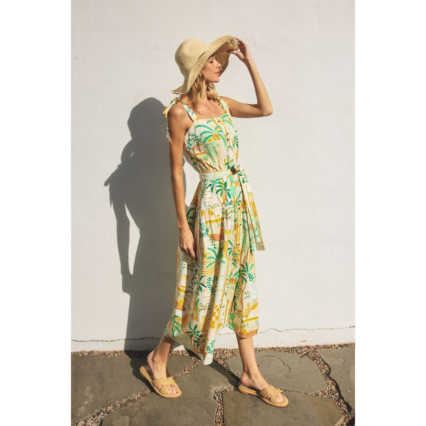 Dance In The Sand Button Down Midi Dress