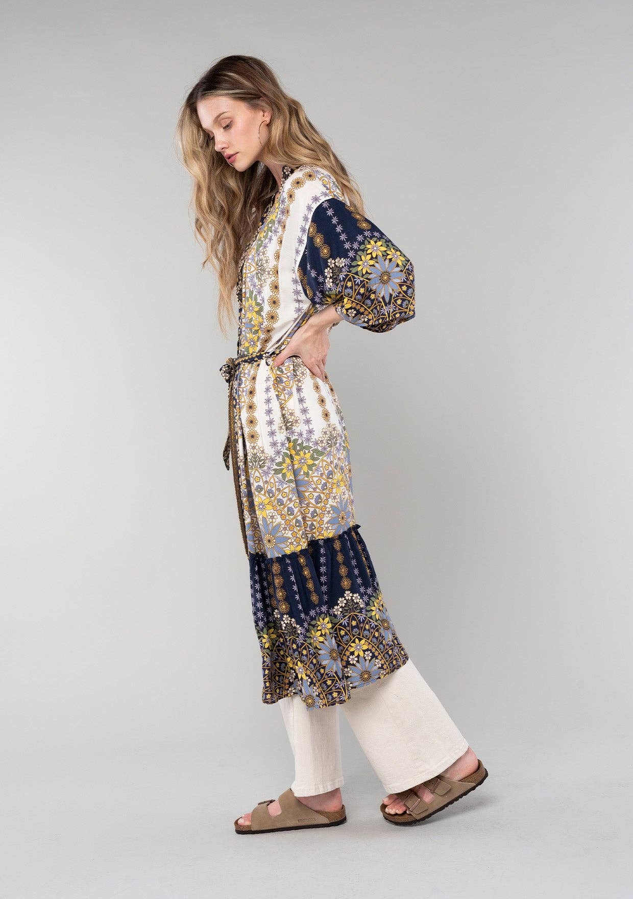 Bohemian Floral Maxi Kimono