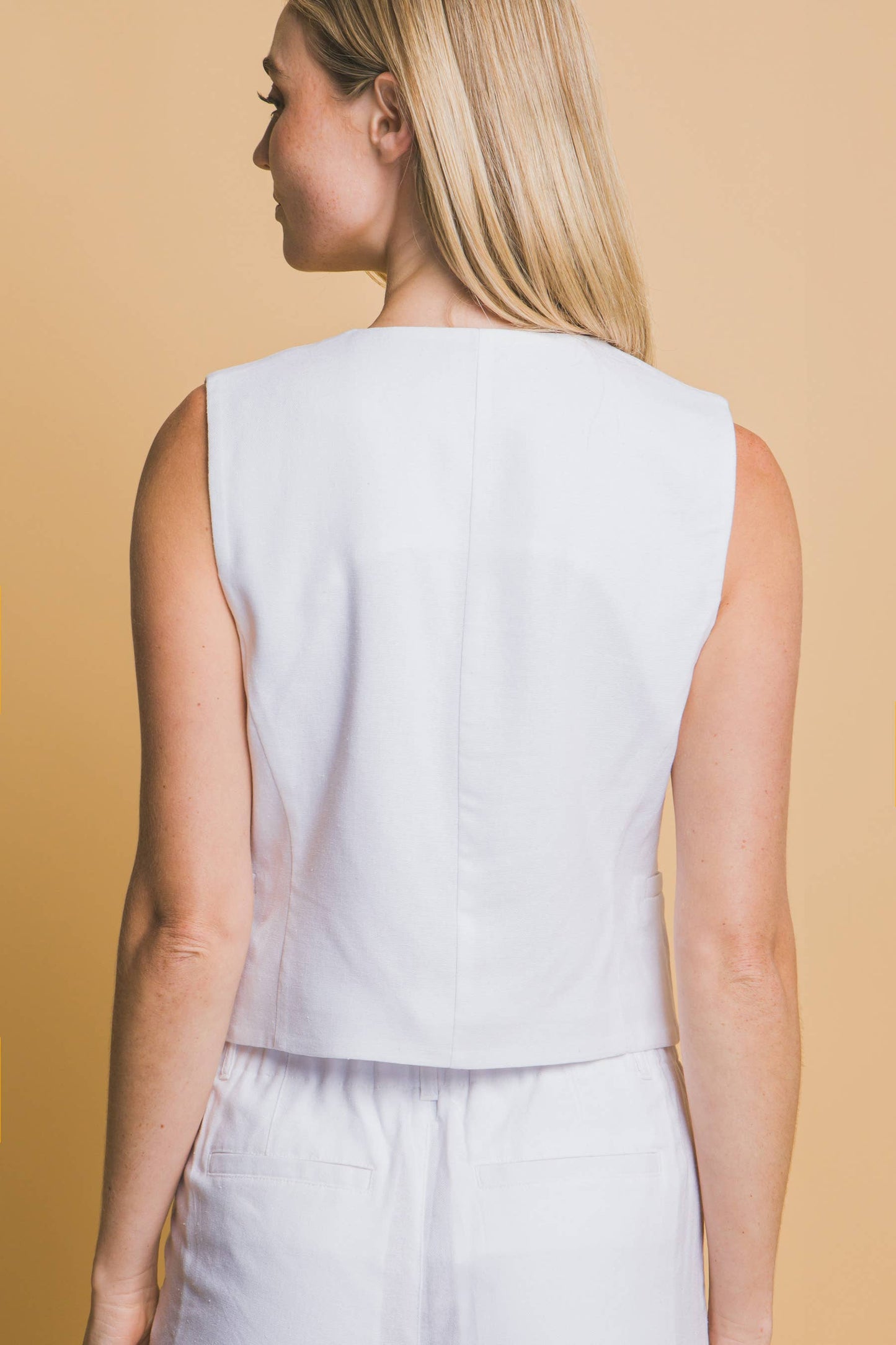 Linen Button-Up Vest