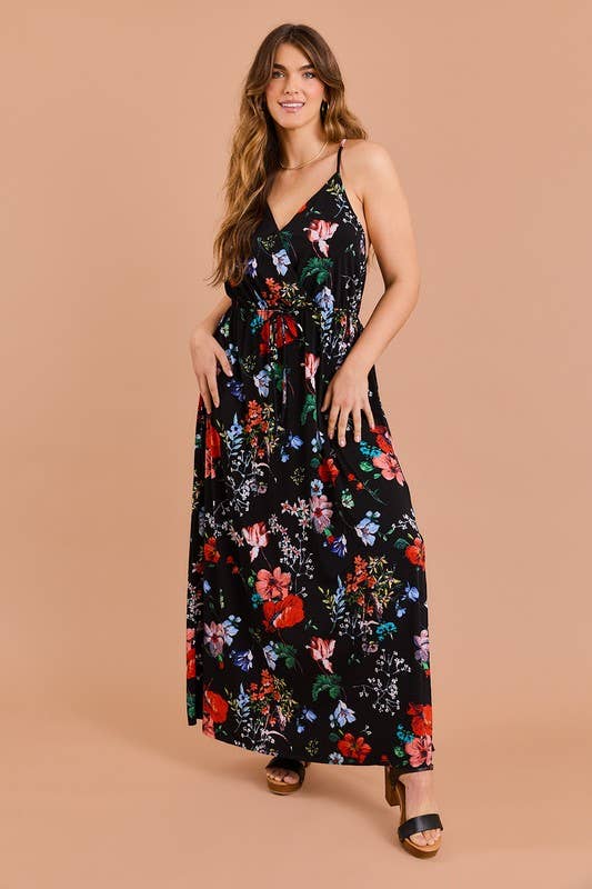 Angela Floral V-Neck Maxi Dress