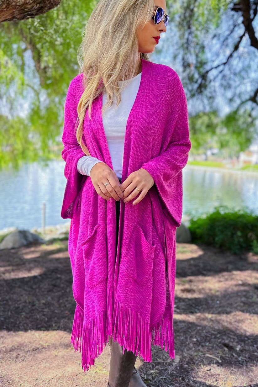 Berry Knitted Kimono Cardigan