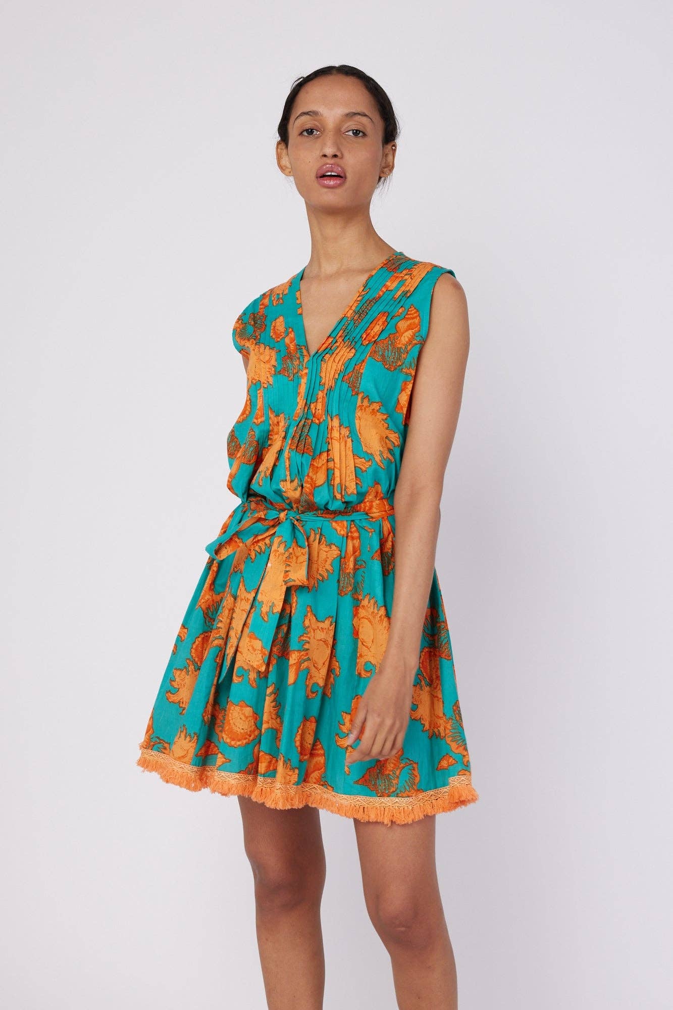 Felice Turquoise Orange Shells Dress