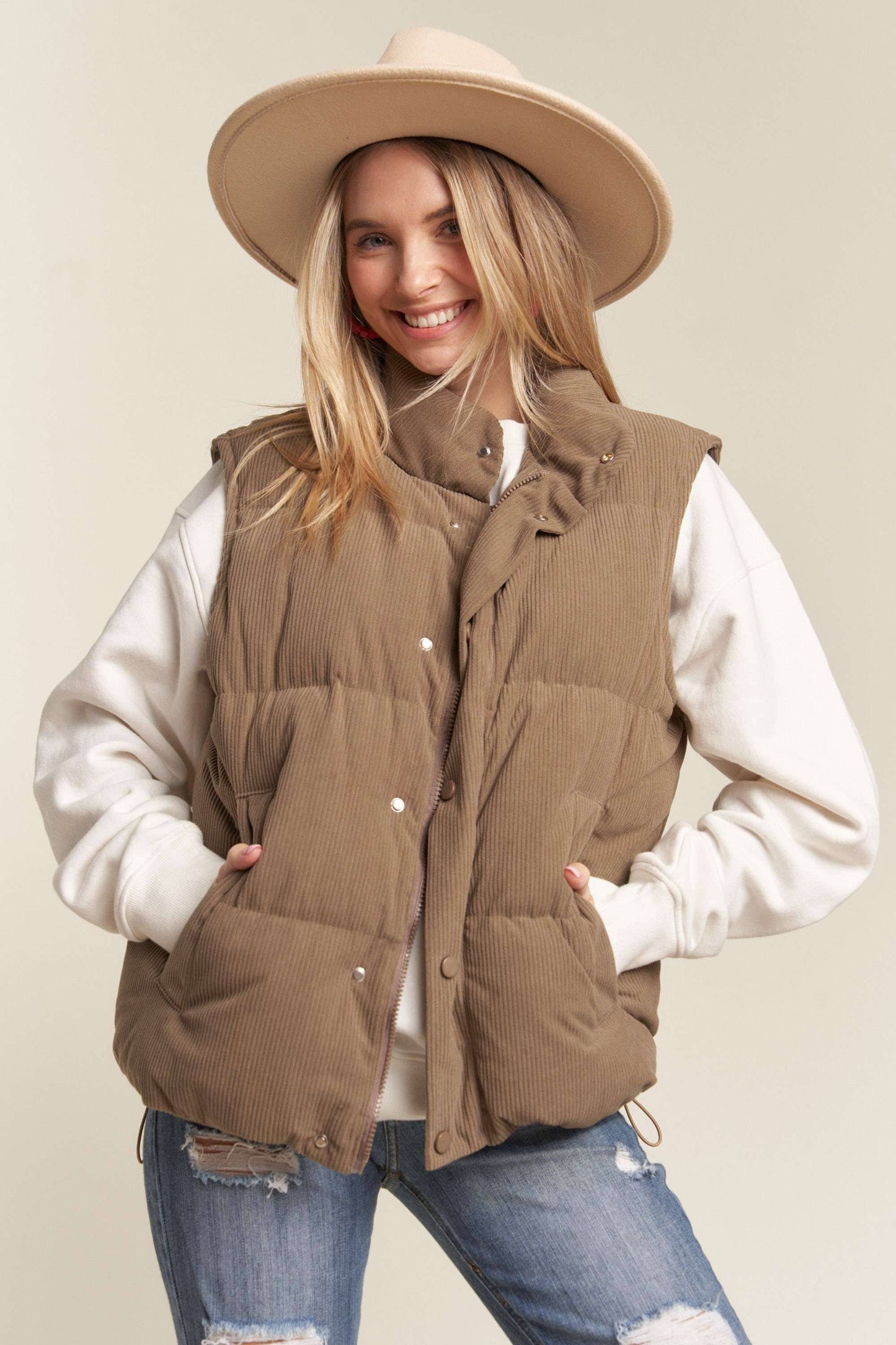 Clara Corduroy Puff Vest
