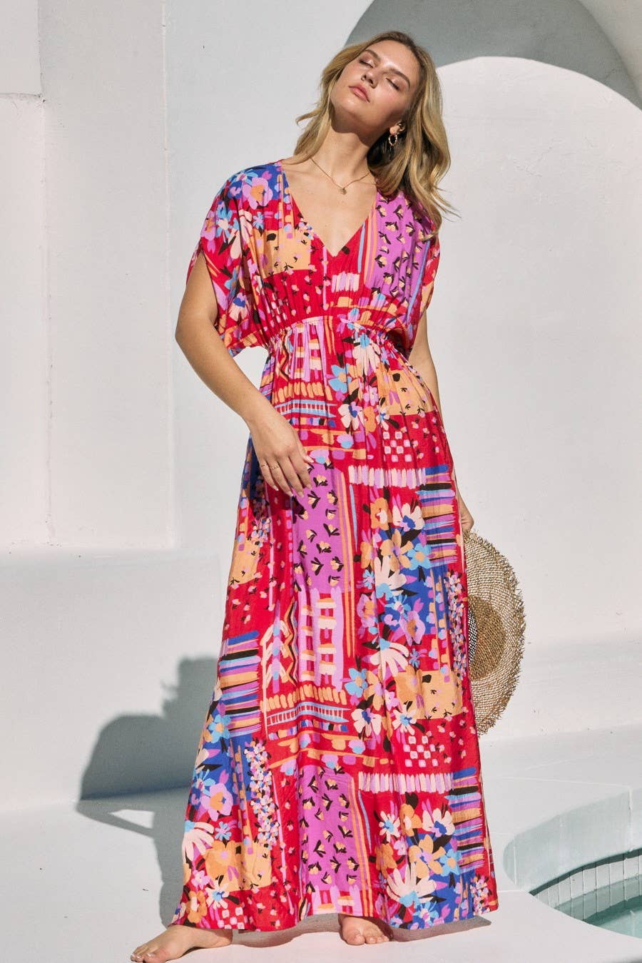 Miami Kimono Sleeve Maxi Dress
