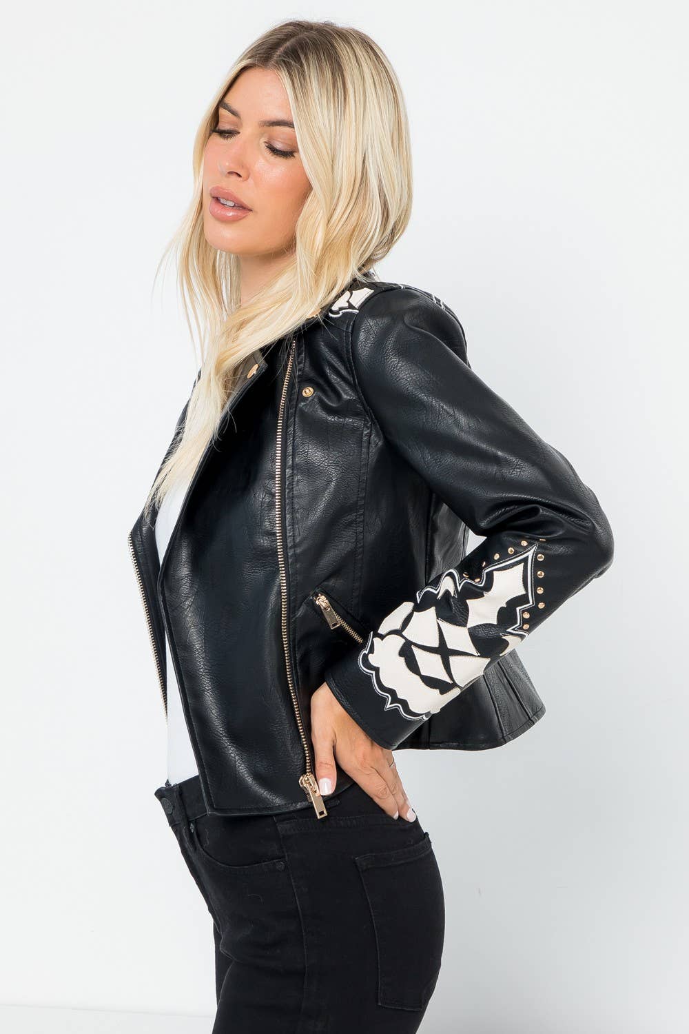 Cara Vegan Leather Moto Jacket