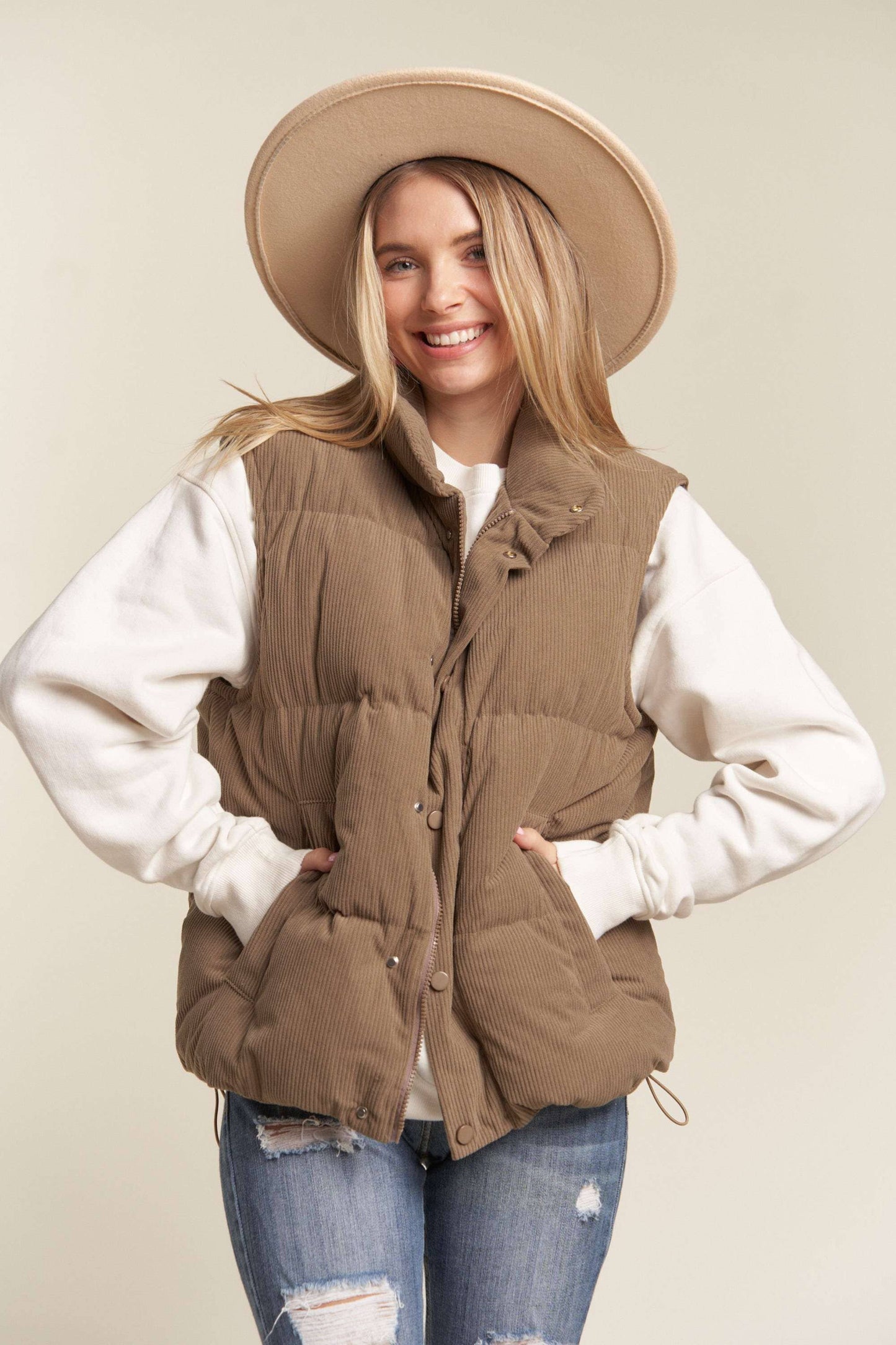 Clara Corduroy Puff Vest