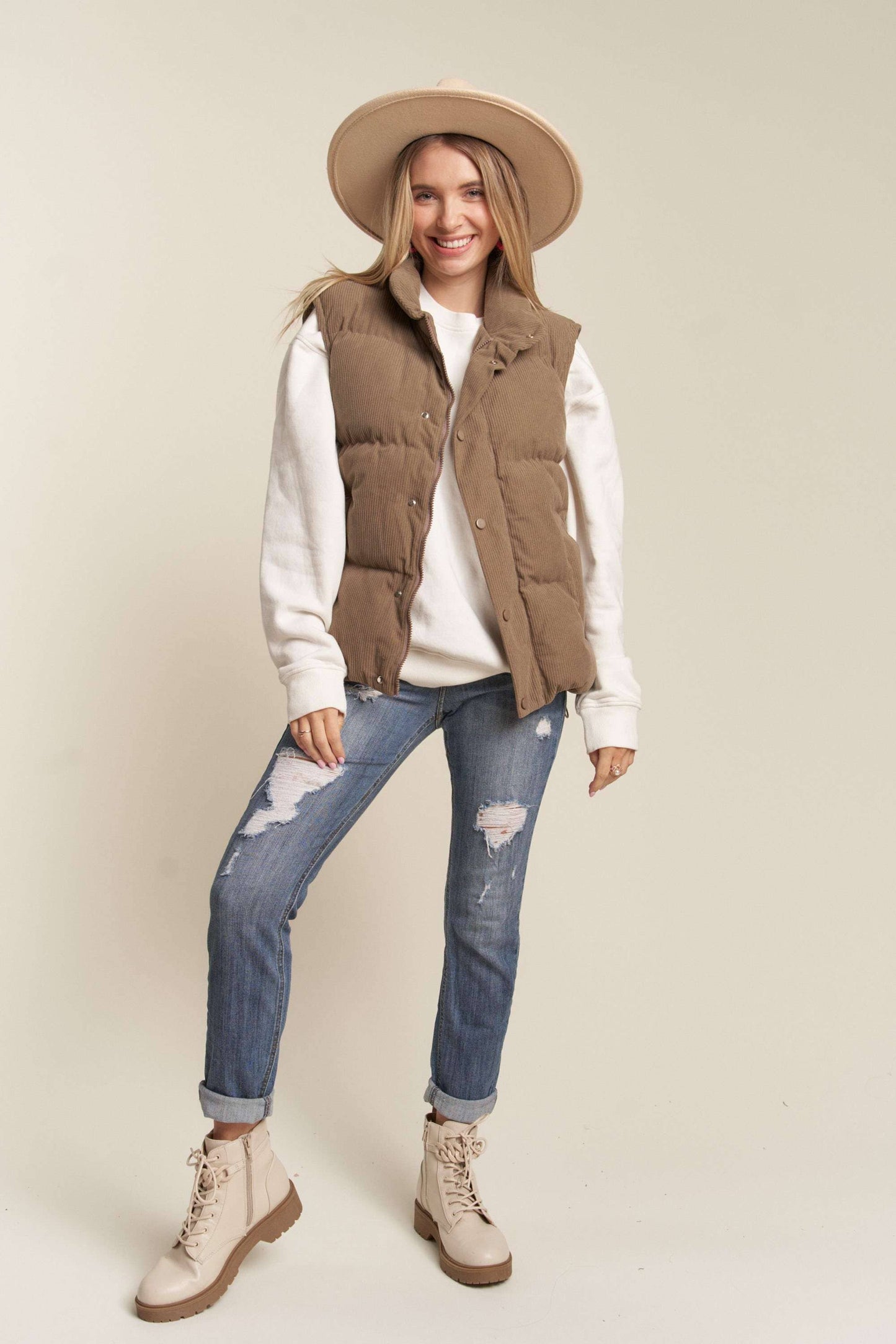 Clara Corduroy Puff Vest