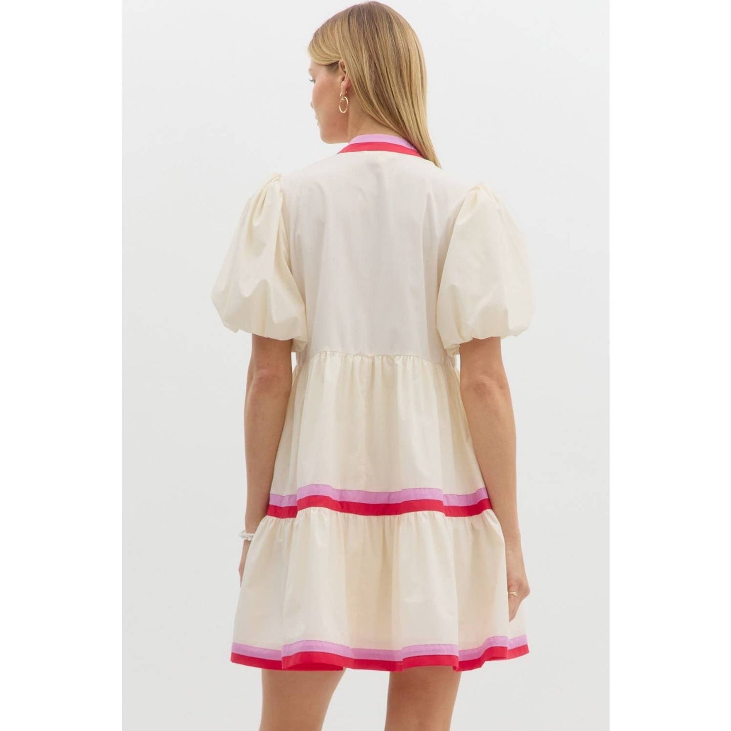 Marcy V-Neck Bubble Mini Dress