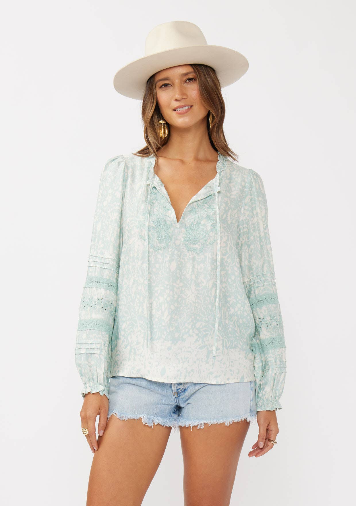 Tidal Flow Embroidered Blouse