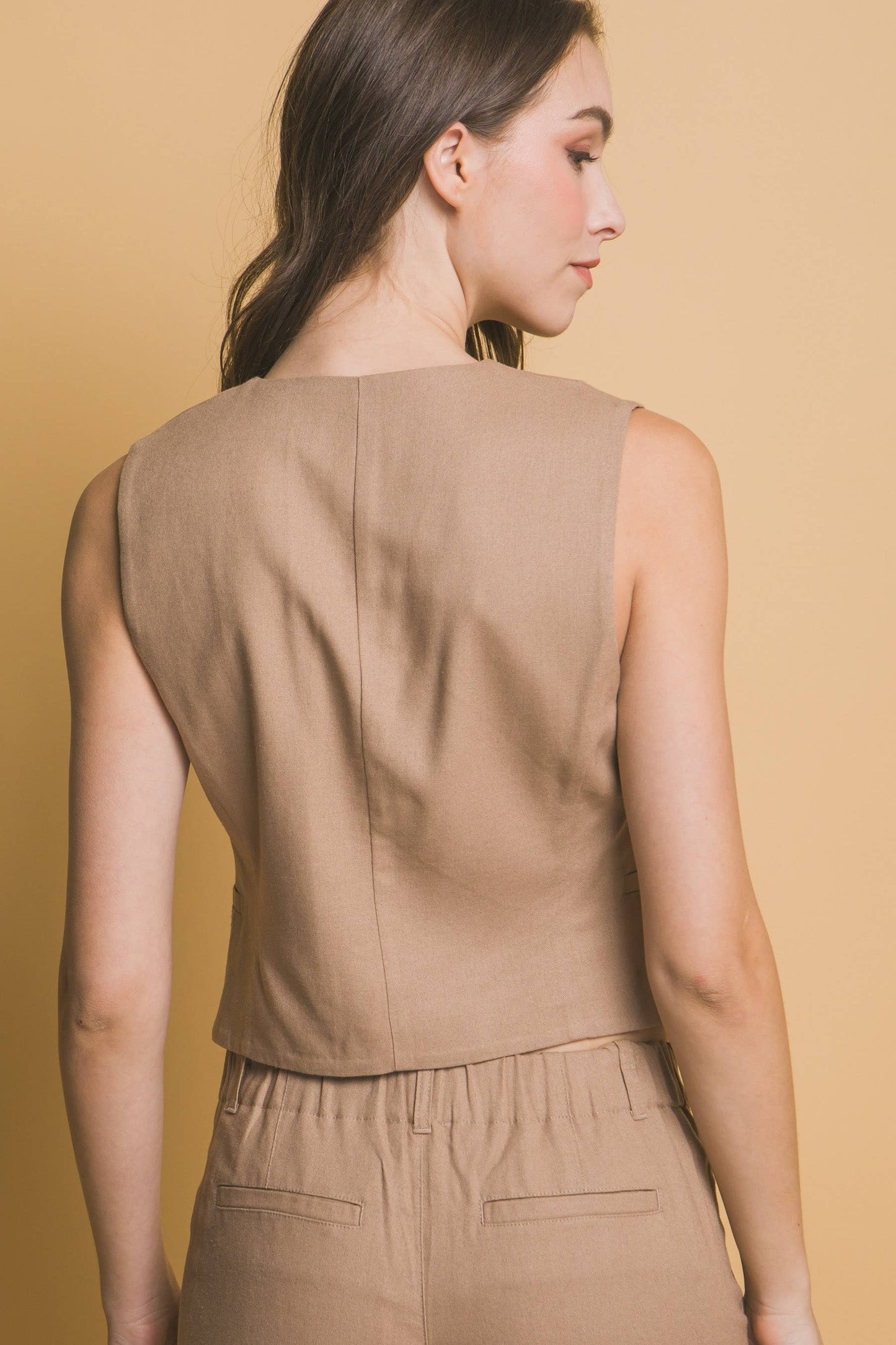 Linen Button-Up Vest