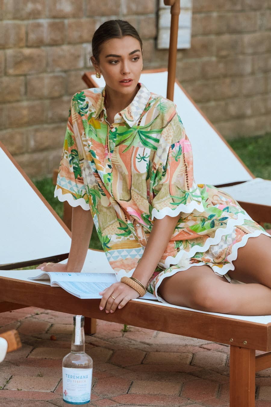 Moroccan Desert Palm Print Shirt & Short Set
